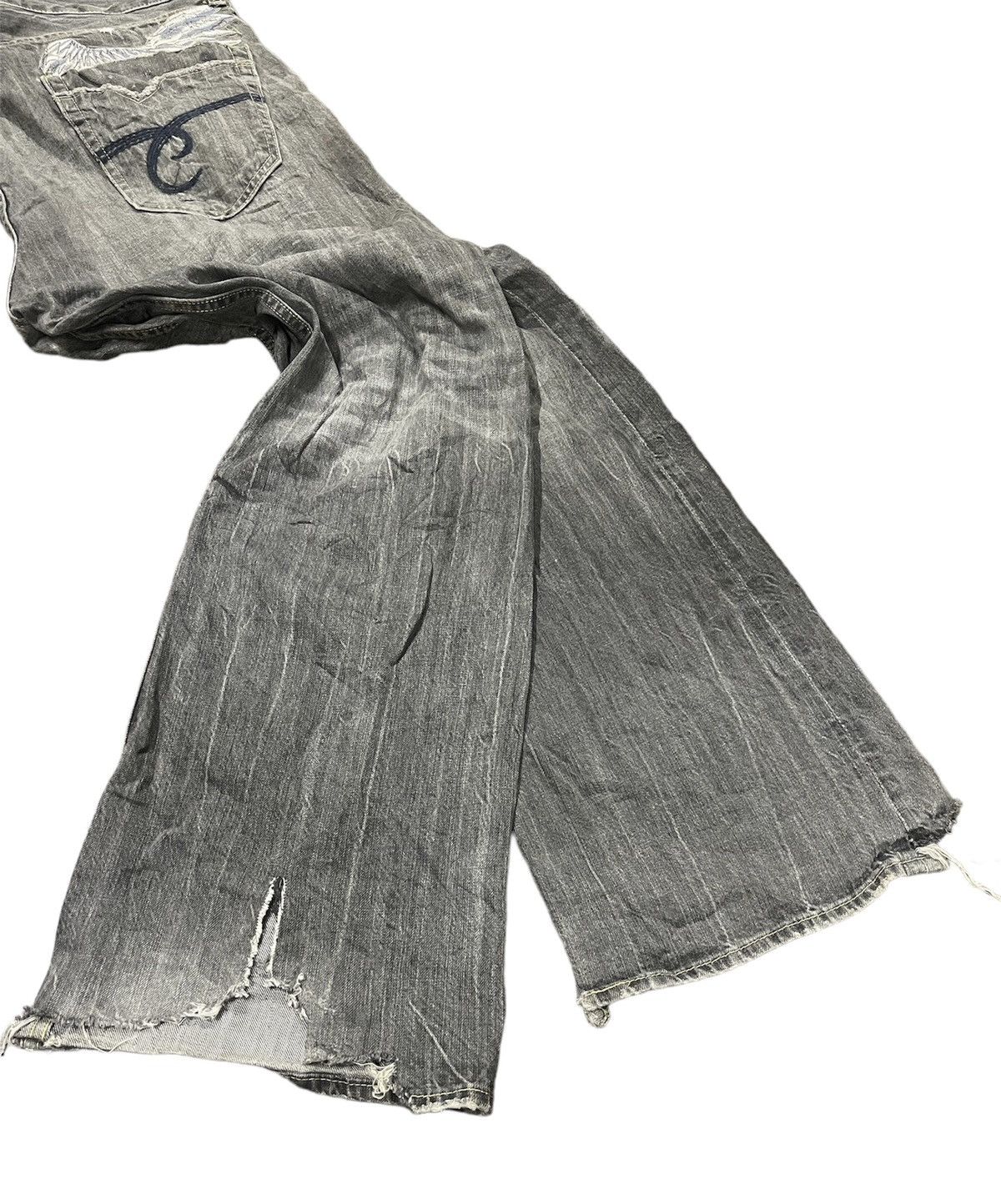 If Six Was Nine JAPANESE VINTAGE BOOTCUT DISTRESSED FADED BAGGY JEANS Size US 37 - 8 Thumbnail