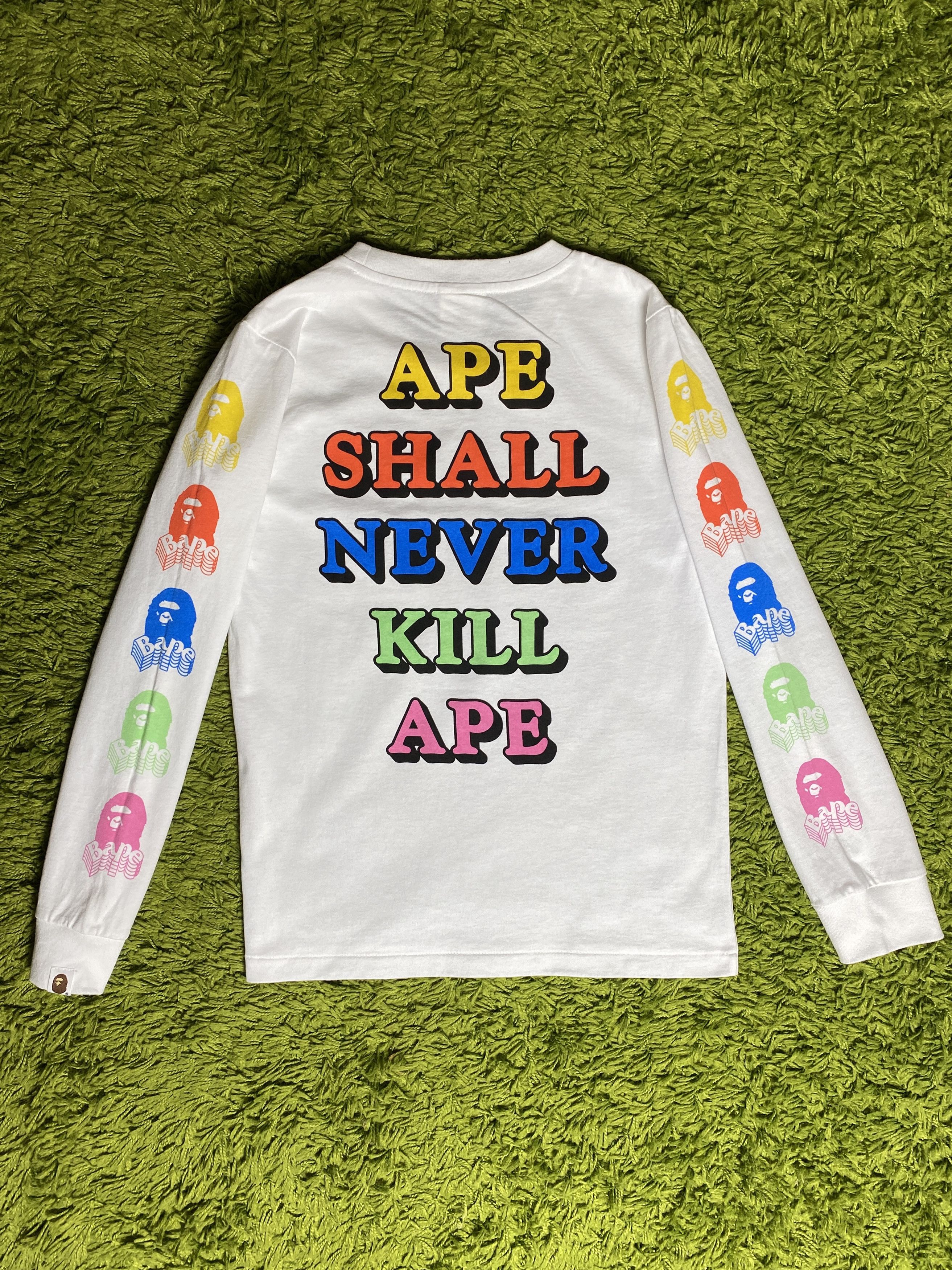 image of Bape Asnka L/s Tee in White, Women's (Size Small)