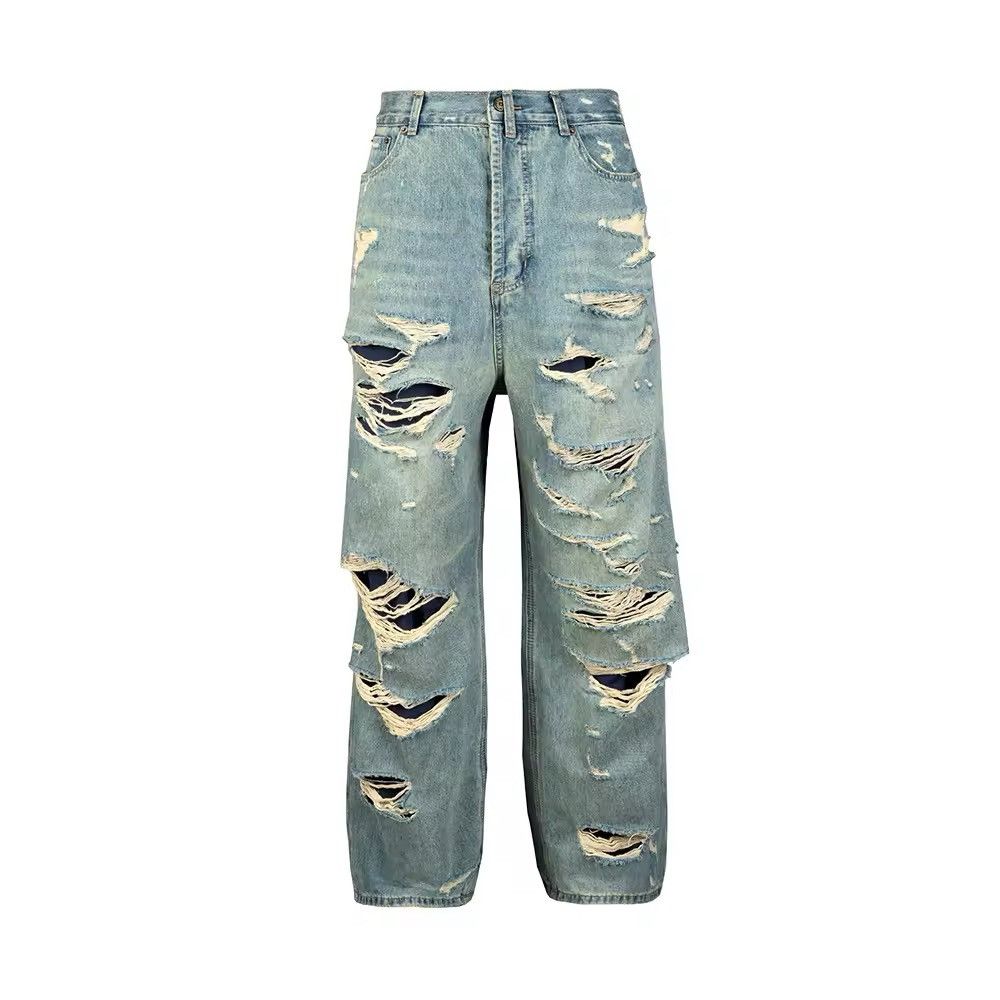 Japanese Brand × Jean Retro Washed Blue Straight Cut Baggy Jeans Size US 32 / EU 48 - 2 Thumbnail