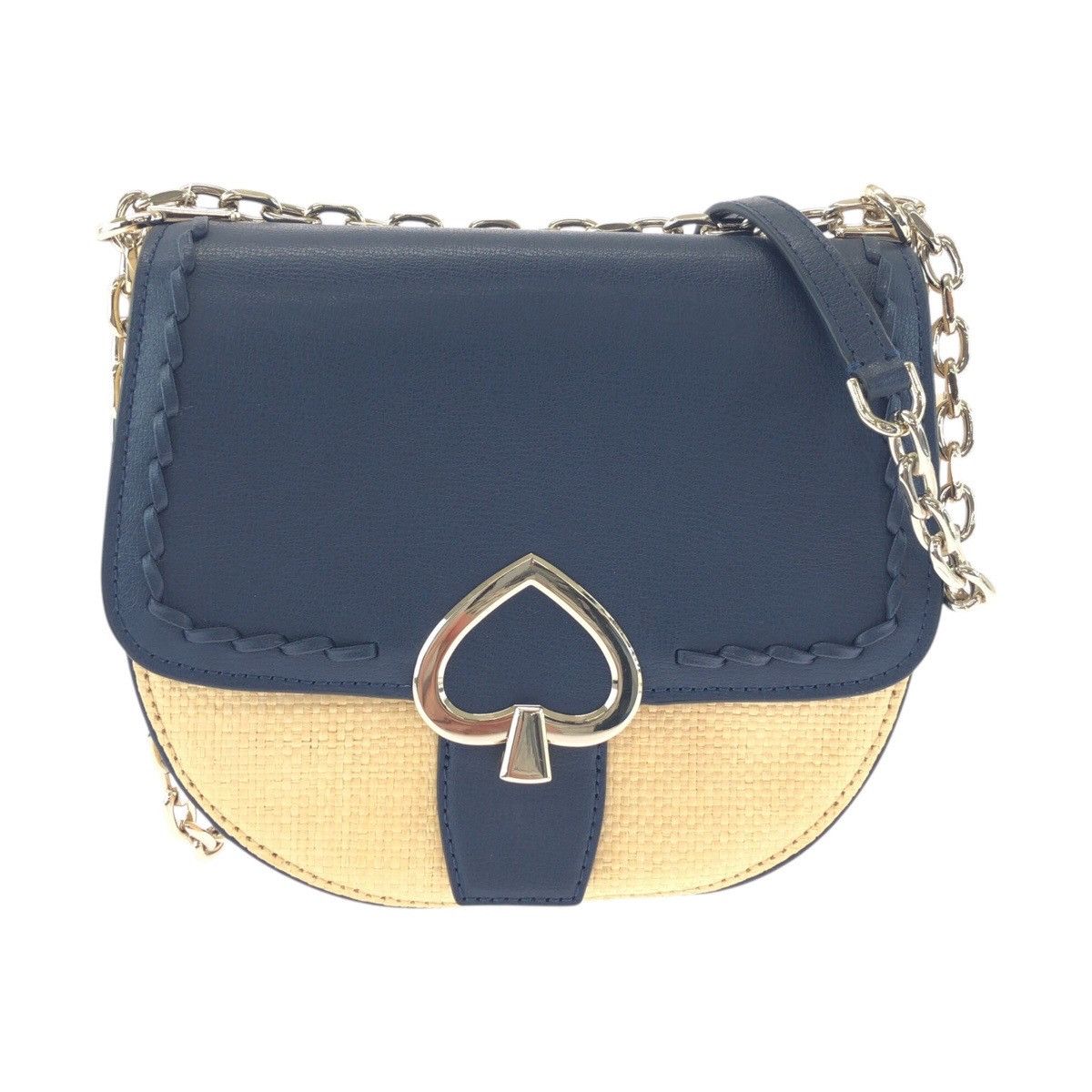 Kate Spade Kate Spade Official Unnamed Leather/raffia Shoulder Bag Leather Shoulder Bag in Blue, Women's