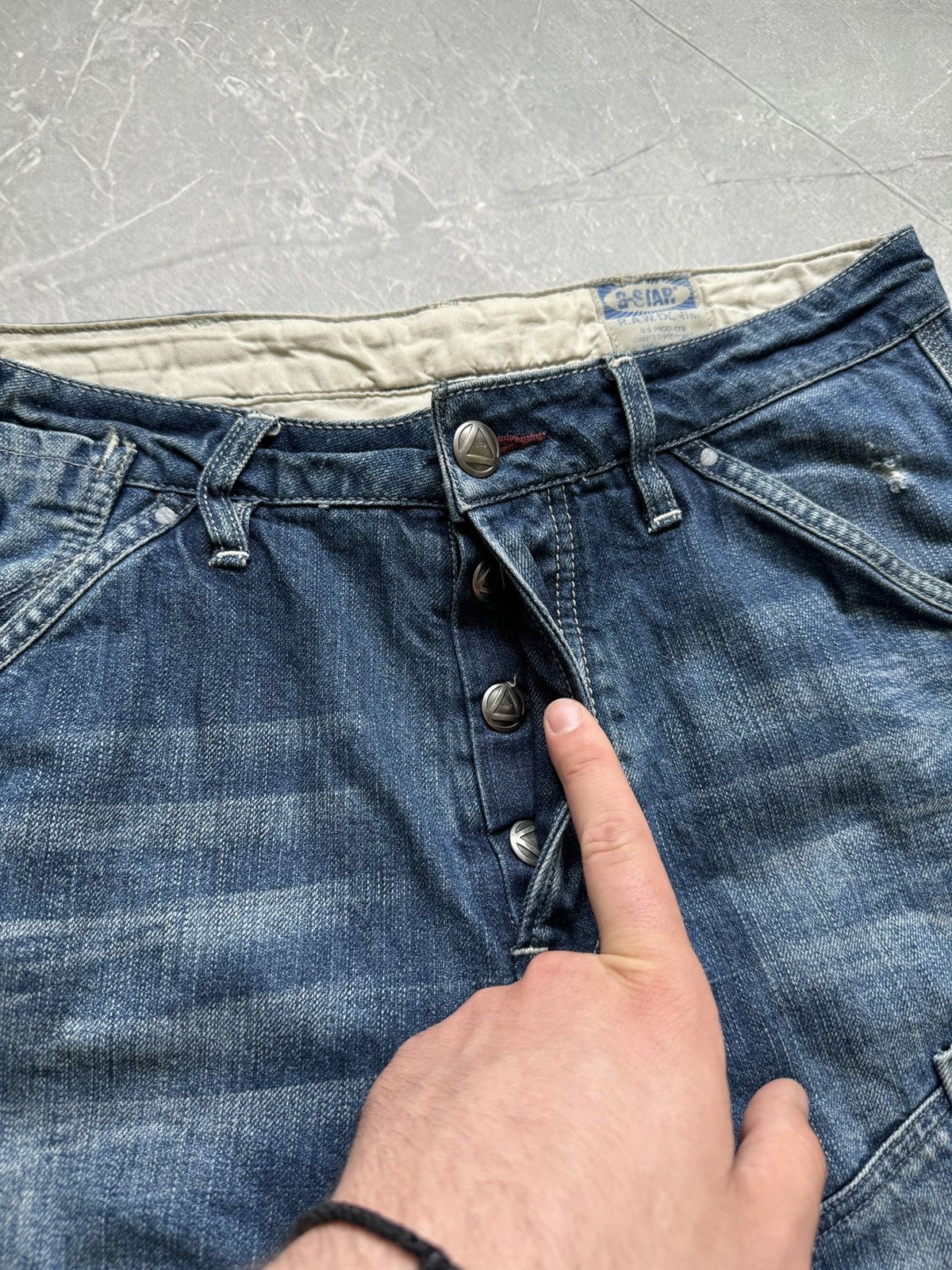 G-Star Vintage G-Star Raw Big Logo Back Buckle Denim Shorts Baggy Size US 34 / EU 50 - 7 Thumbnail
