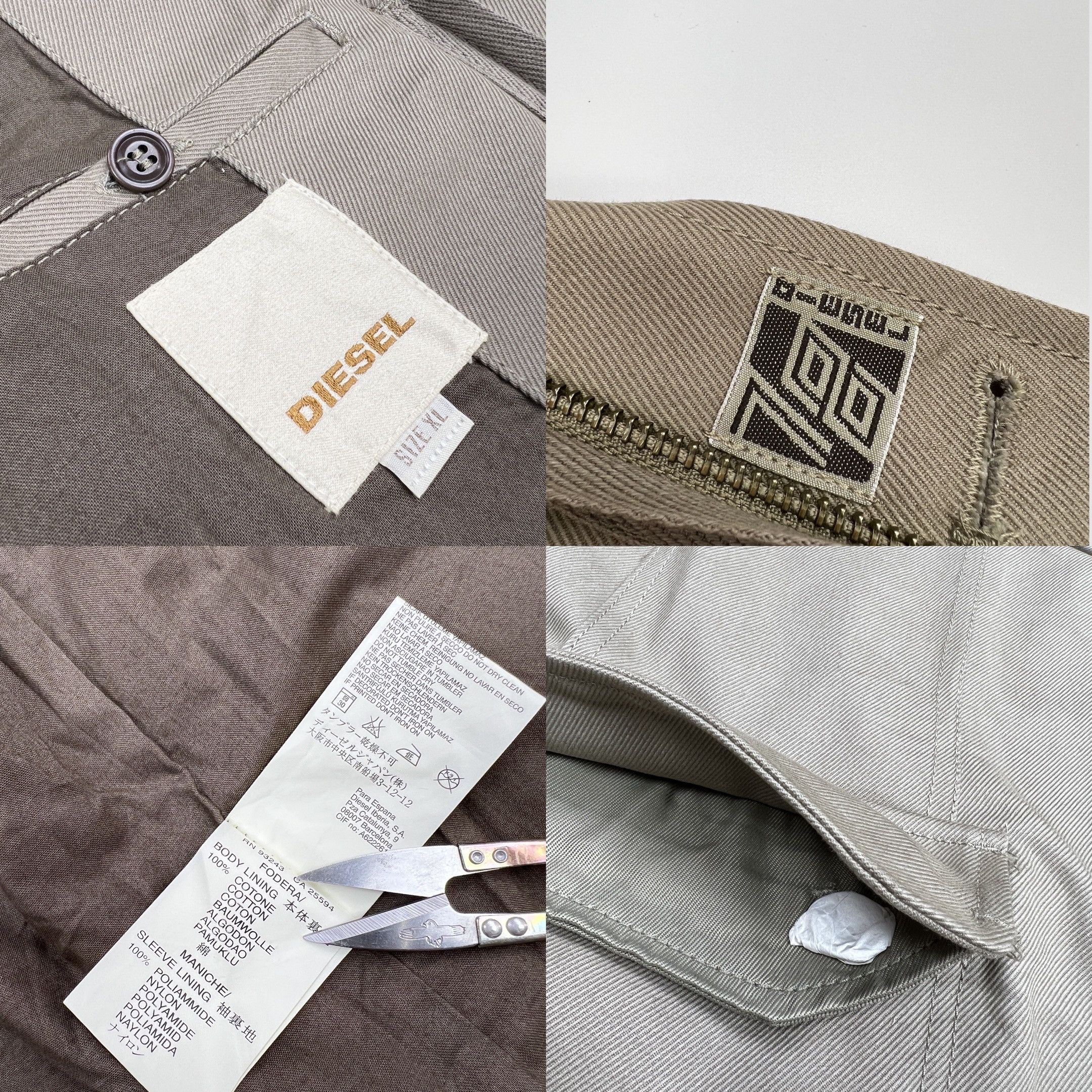 Diesel × Vintage Vintage Diesel Workwear Military Style Blazer Khaki Size US XL / EU 56 / 4 - 3 Thumbnail