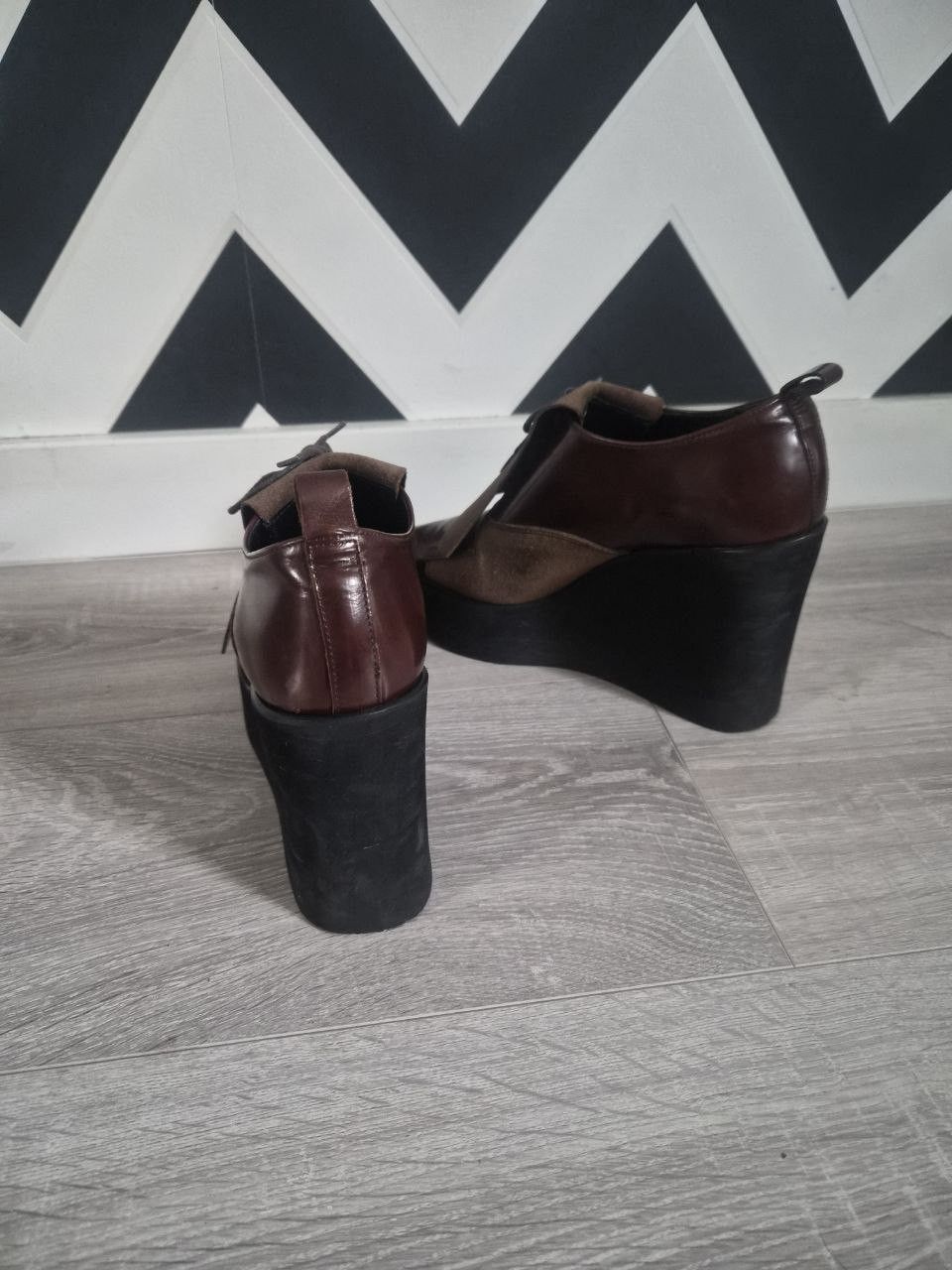 Japanese Brand Koji Kuga RARE Platform Archive 90s Leather Shoes Size US 7.5 / IT 37.5 - 5 Thumbnail