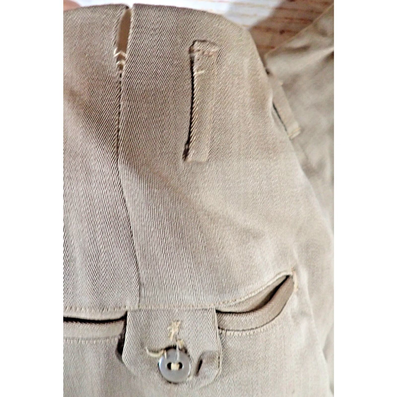 Vintage VINTAGE Tailored by Fretz Wool Gabardine Trousers 31x30 True 1950s 1950s Distressed Brown Rockabilly Pleated Cuffed Adults Mens Size US 31 - 3 Thumbnail