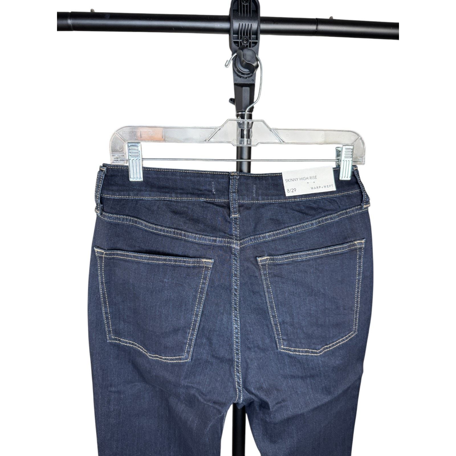 Warpweft Company Warp + Weft 8/29 Skinny High Rise Jeans Indigo Stretch Size 30" / US 8 / IT 44 - 2 Thumbnail
