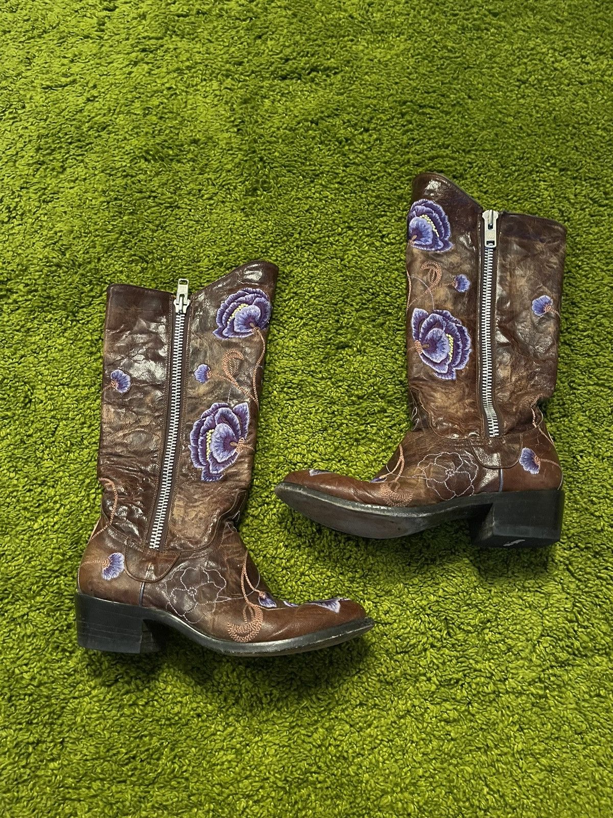 Cowboy Equipment × Genuine Leather × Old Gringo Old Gringo western cowboy floral embroidered boots Size US 8 / IT 38 - 1 Thumbnail