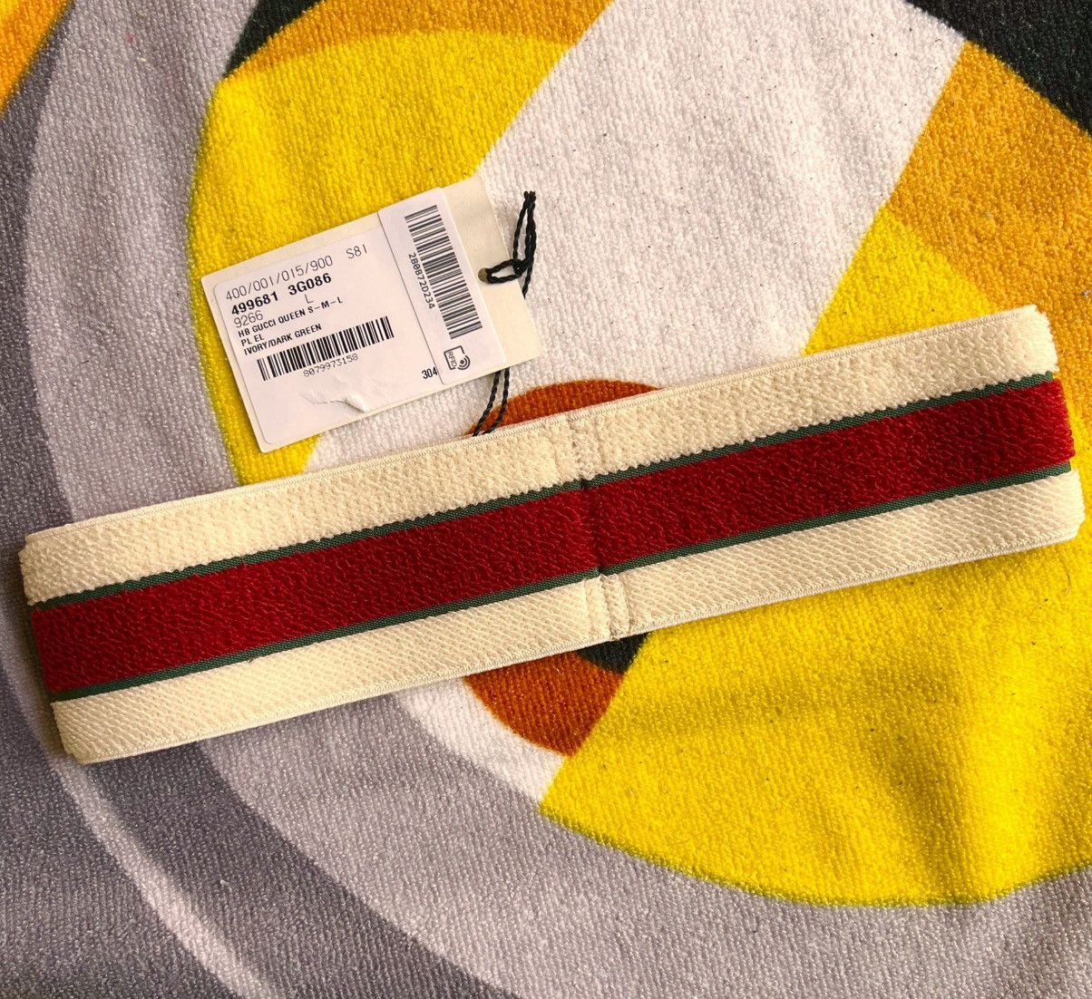 Gucci Gucci Web Stripe Headband Ivory Green Red hat cap logo Size ONE SIZE - 2 Thumbnail