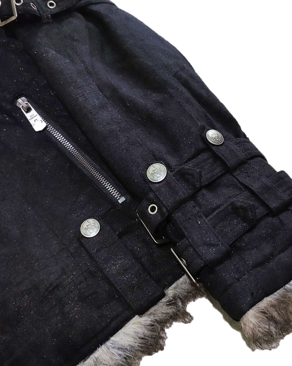 Le Grande Bleu (L.G.B.) Bernings Sho Faux Fur Biker Jacket — 2000s Bondage Size US L / EU 52-54 / 3 - 6 Thumbnail