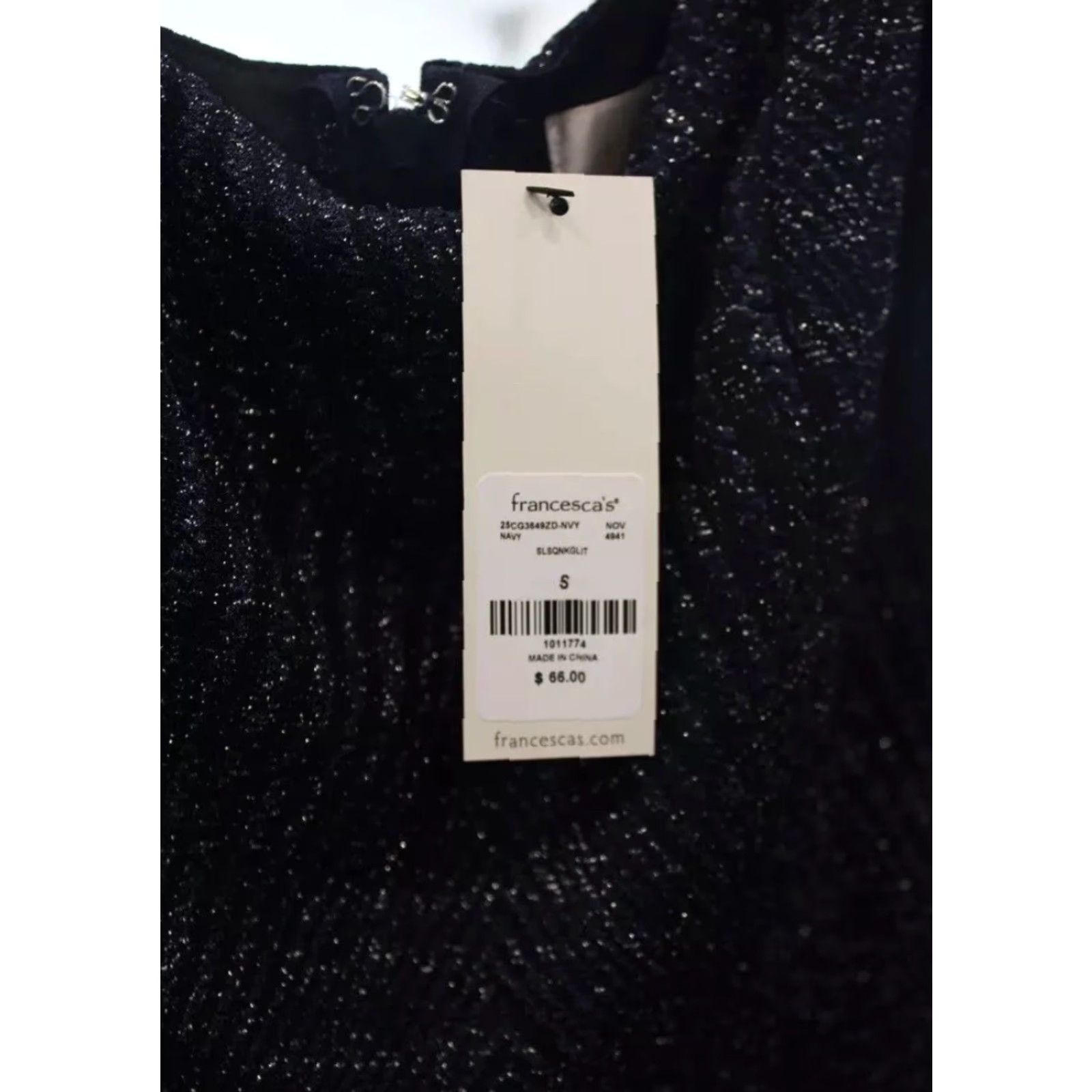 Vintage NEW Audrey Parks Navy/Shimmer Straight Leg Jumpsuit Size S Women/NWT Size 28" / US 6 / IT 42 - 3 Thumbnail