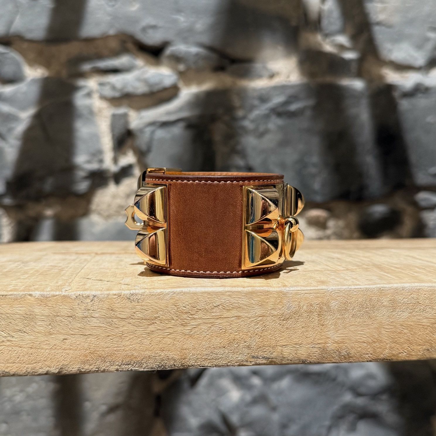 Hermes Hermès Barenia Leather Collier de Chien GHW Bracelet - SMALL Size ONE SIZE - 5 Thumbnail