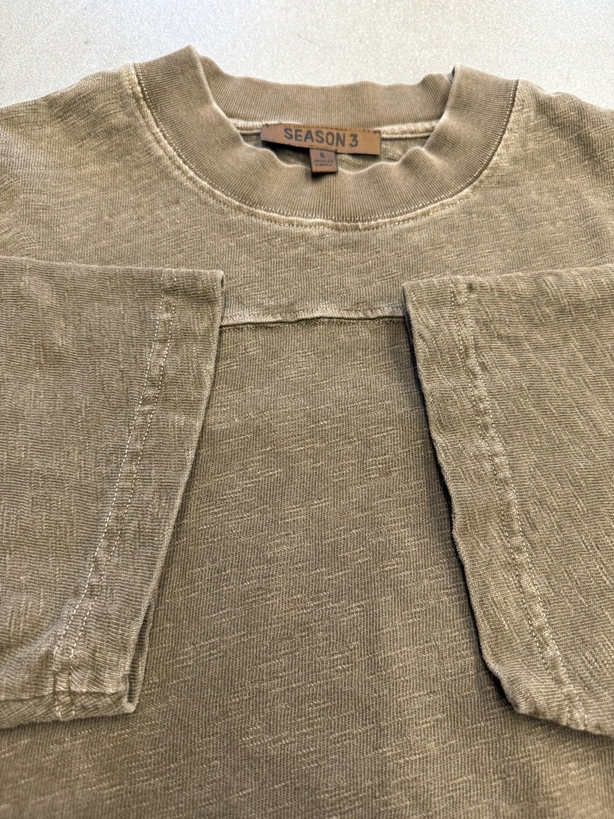 Kanye West Yeezy Season 3 College Slub Knit Cropped Tee - Green Size US S / EU 44-46 / 1 - 6 Thumbnail