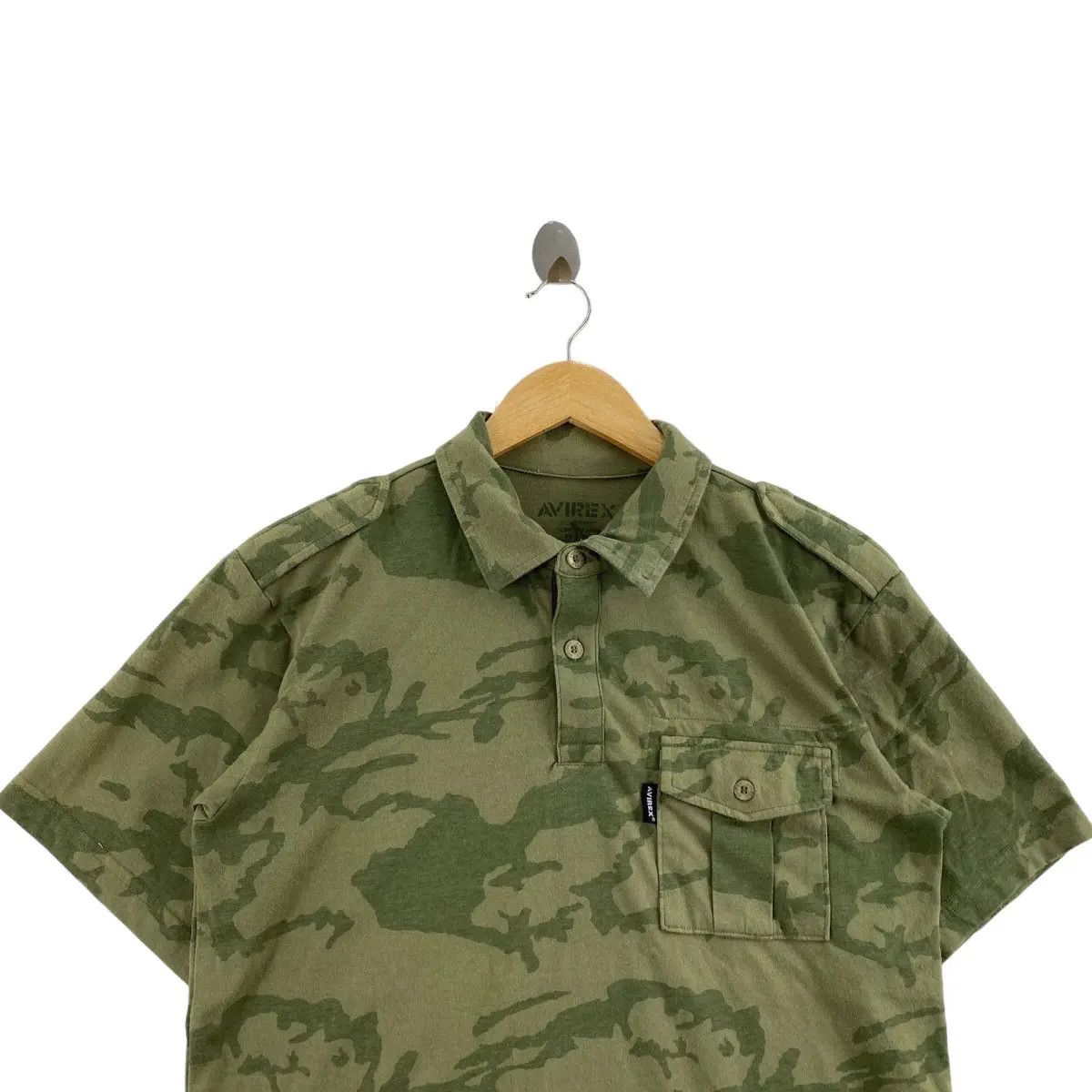 Avirex Vintage AVIREX USA CAMO Camouflage Polo Tee Shirt Top Pocket Size US L / EU 52-54 / 3 - 5 Thumbnail