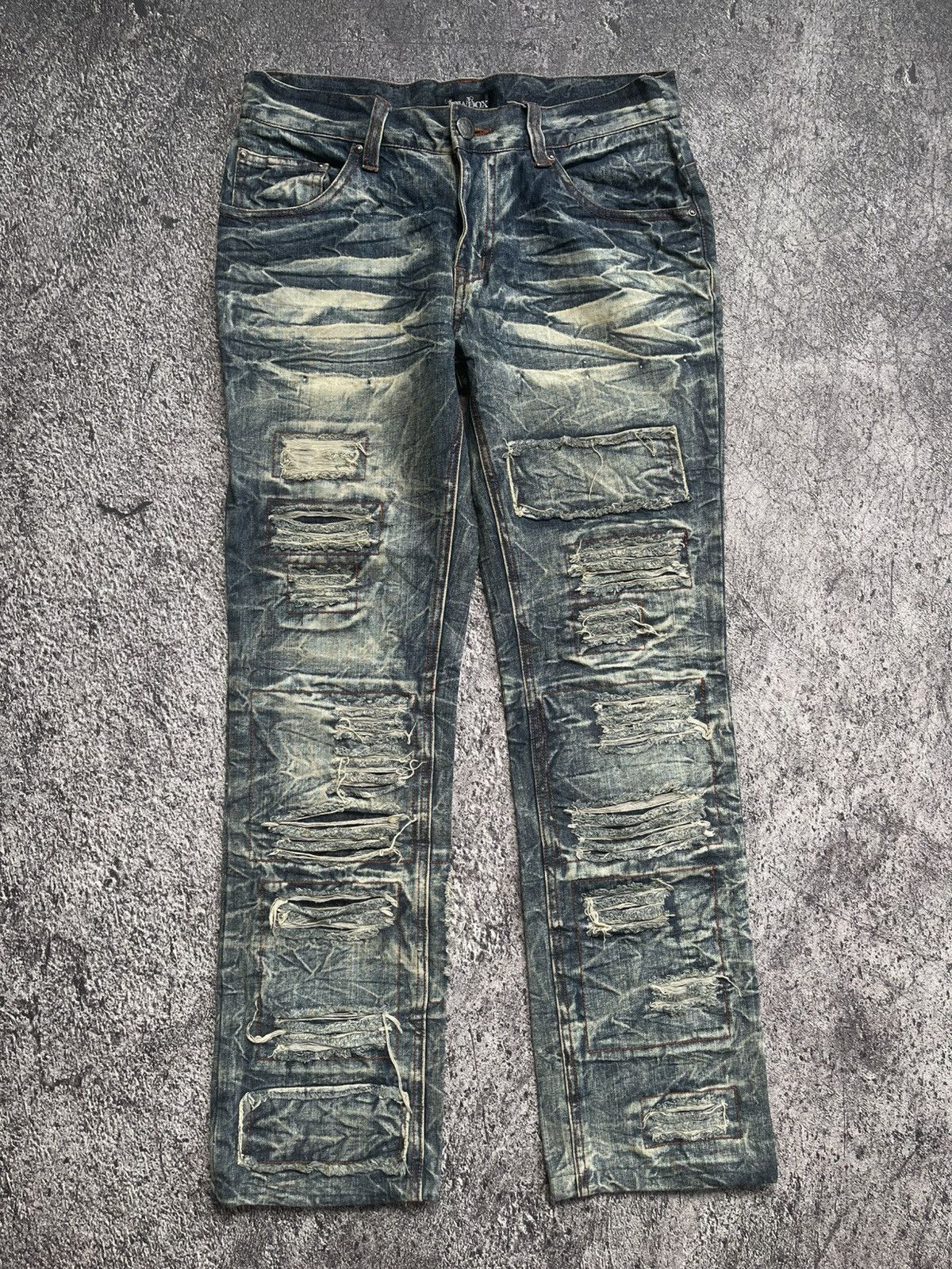 LOWBOX Y2K Lowbox D-Blu distressed ifsixwasnine bootcut jeans Size US 31 - 1 Thumbnail