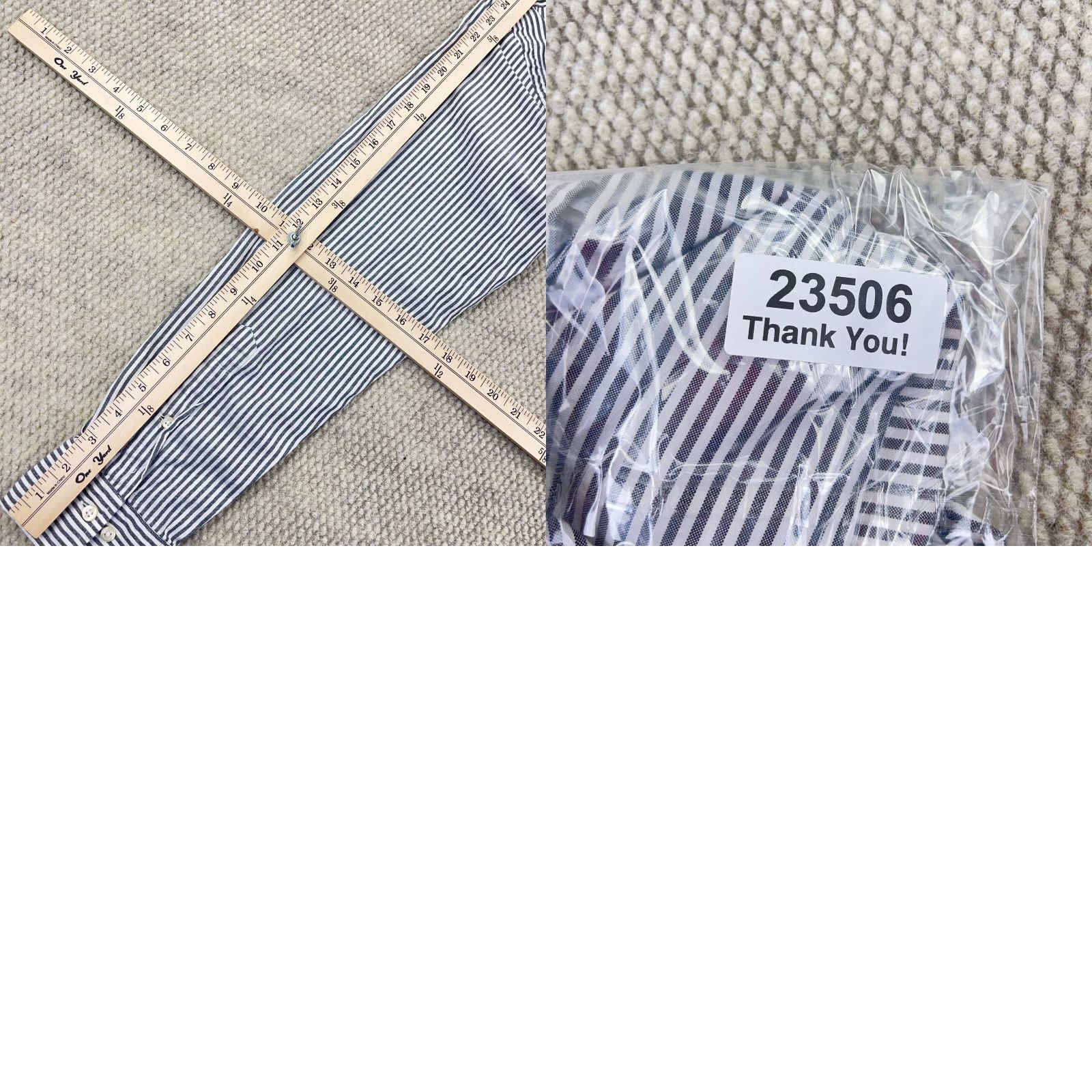 Ralph Lauren Ralph Lauren Shirt Men 17 34 Gray Button Up Oxford Cloth Striped Dress XL Purple Shirt-Men Gray Striped Button-Front Casual Dress Oxford Cloth Size 46R - 9 Thumbnail