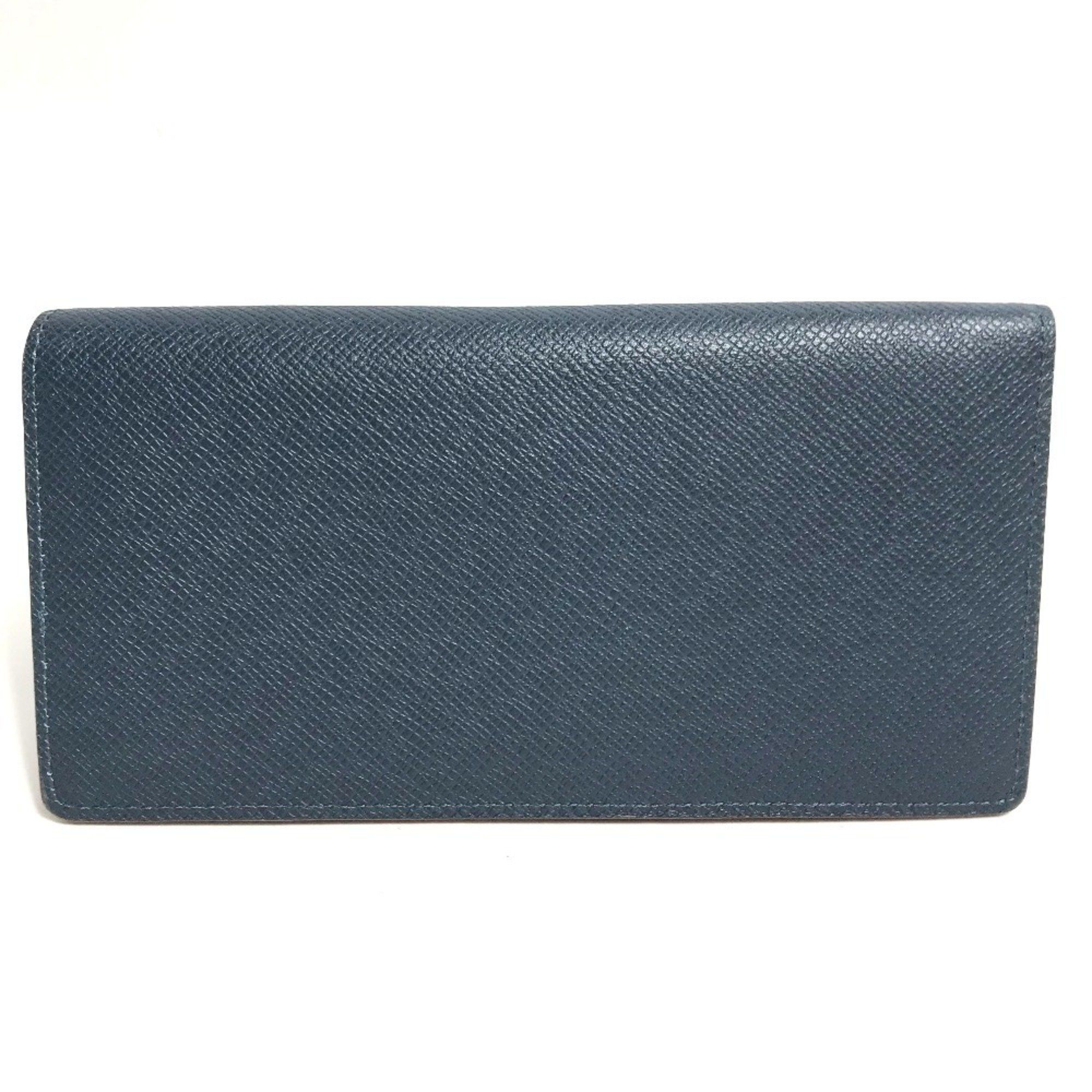 Louis Vuitton LOUIS VUITTON M30662 Taiga Portefeuille Brazza Bifold Long Wallet in Leather, Men's, Ocean Blue Size ONE SIZE - 1 Thumbnail