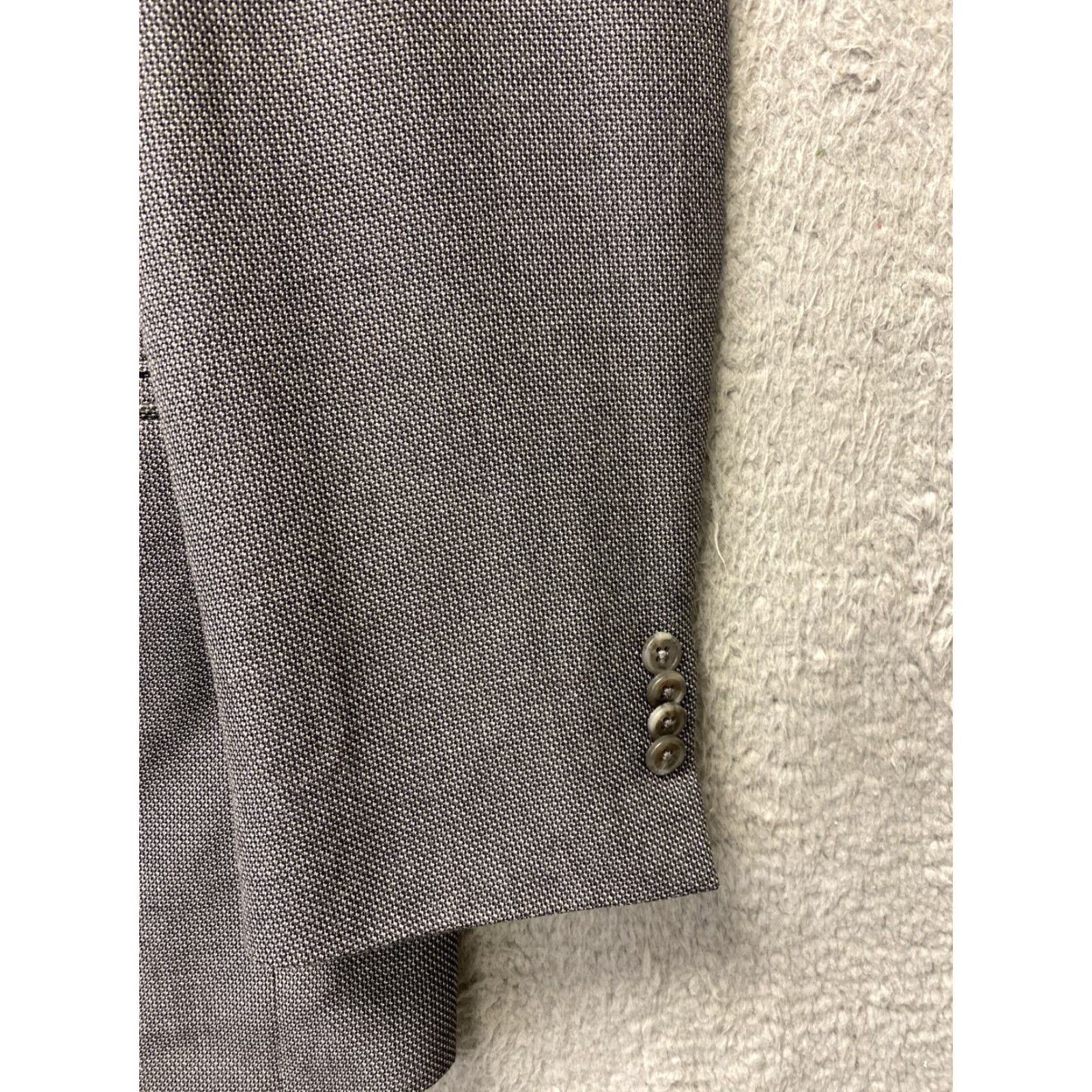 Michael Kors Michael Kors Blazer Mens 2 Button Gray Houndstooth Sport Coat Long 46L Regular Notch Lapel Mens Size 46R - 3 Thumbnail
