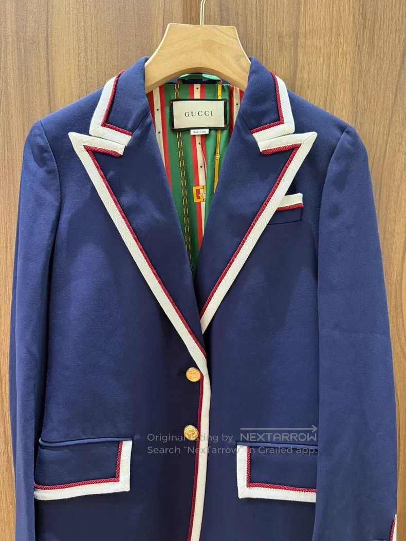 Gucci Gucci Blue college-style suit jacket Size S / US 4 / IT 40 - 3 Thumbnail
