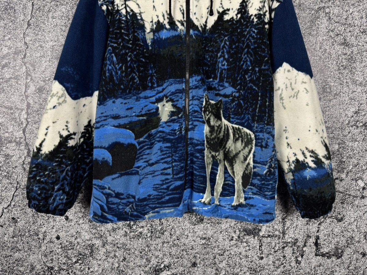 Vintage Vintage Wolf Mountain Fleece Jacket Sherpa Warm Overprint XL Size US XL / EU 56 / 4 - 4 Thumbnail