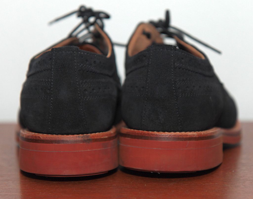 Mark McNairy × Sanders Made in UK Navy Suede Long Wing Brogue Size US 9 / EU 42 - 3 Thumbnail