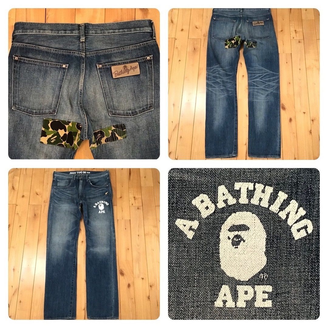 Bape BAPE ABC camo College logo DAMAGE DENIM PANTS APE ★size M Size US 32 / EU 48 - 1 Thumbnail