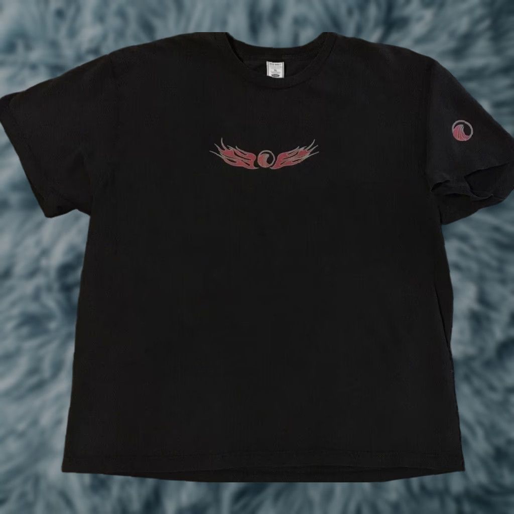 VINTAGE Old Navy Tribal Flames Faded Shirt XL Black Mens T-Shirt 80s 90s Grunge Skate Motorcycle Rock Punk Retro Distressed Skein