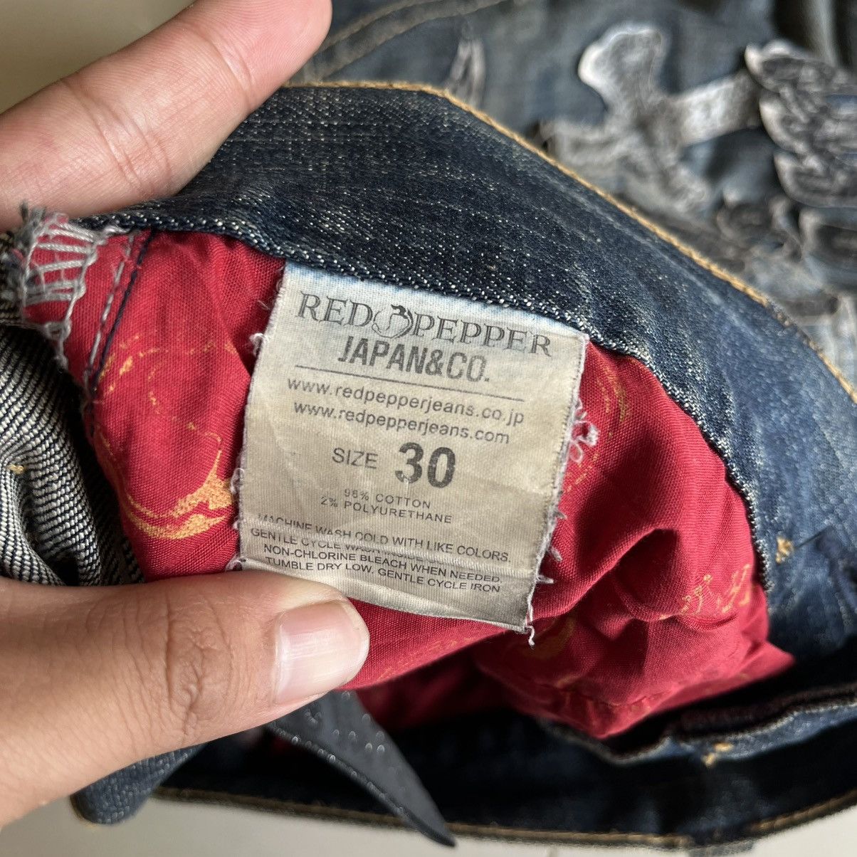 If Six Was Nine Redpapper Cross Patch Jeans Japanese Ifsixwasnine LGB style Size US 32 / EU 48 - 15 Thumbnail