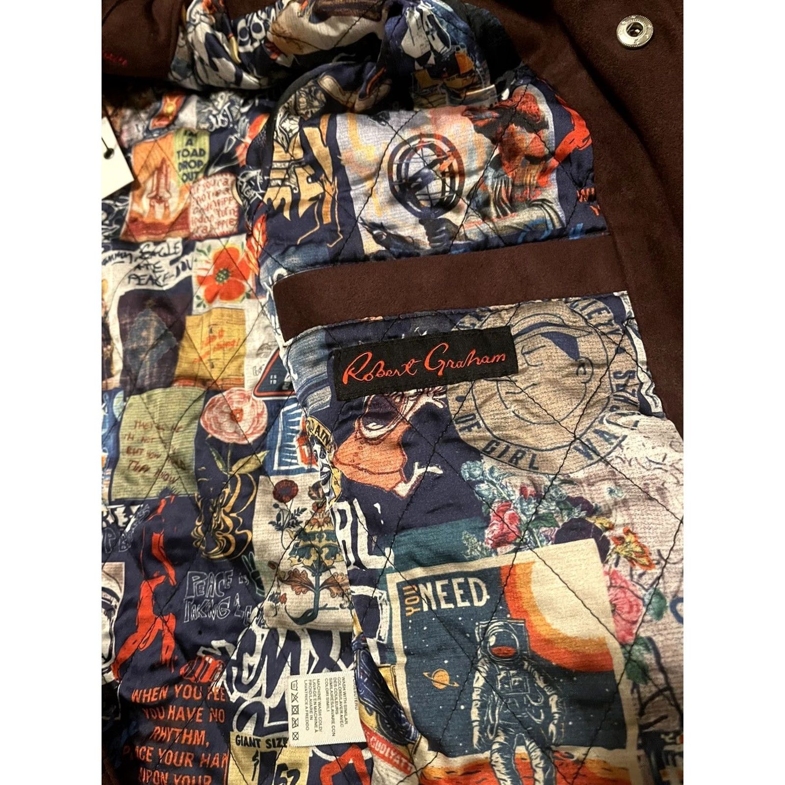 Robert Graham Robert Graham Suede Trucker Jacket Men's Small Mahogany Vegan RGF23R77 New! Size US S / EU 44-46 / 1 - 7 Thumbnail