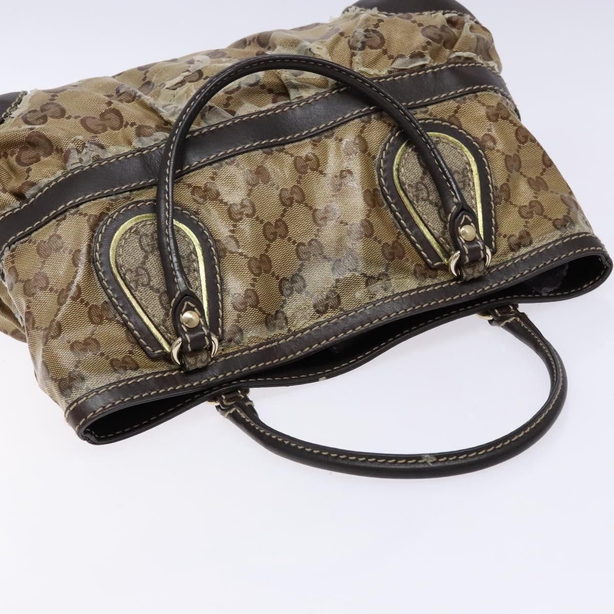 Gucci GUCCI GG Crystal Hand Bag Coated Canvas Beige Gold Size ONE SIZE - 6 Thumbnail