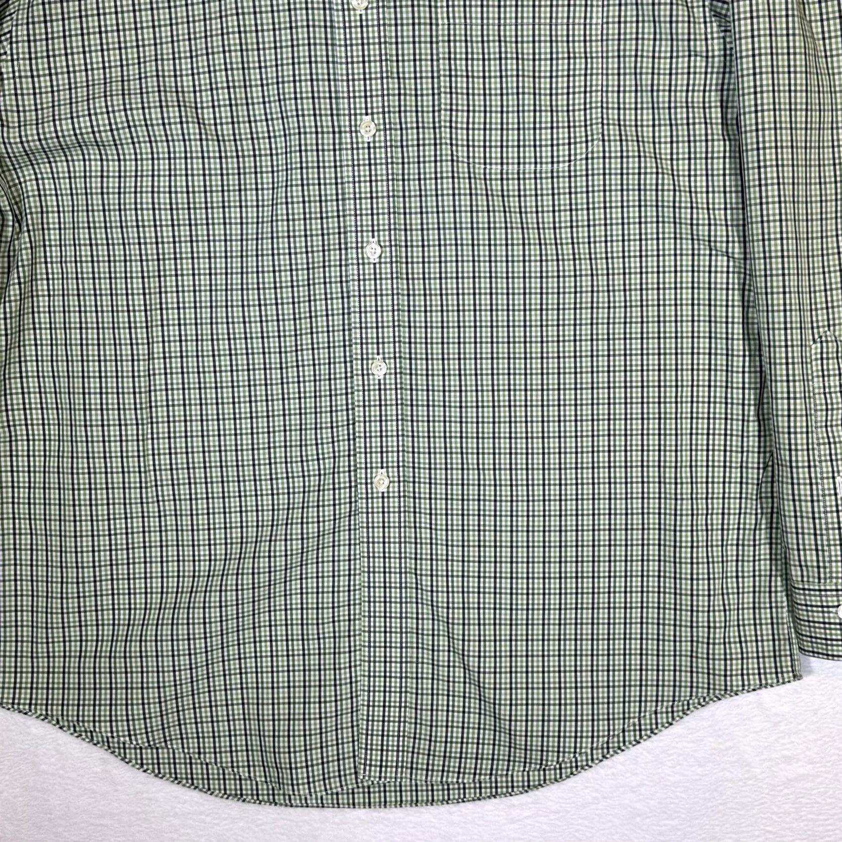 Brooks Brothers Brooks Brothers Shirt Mens L Check Non-Iron Button Down Long Sleeve Carbon Green Size US L / EU 52-54 / 3 - 6 Thumbnail