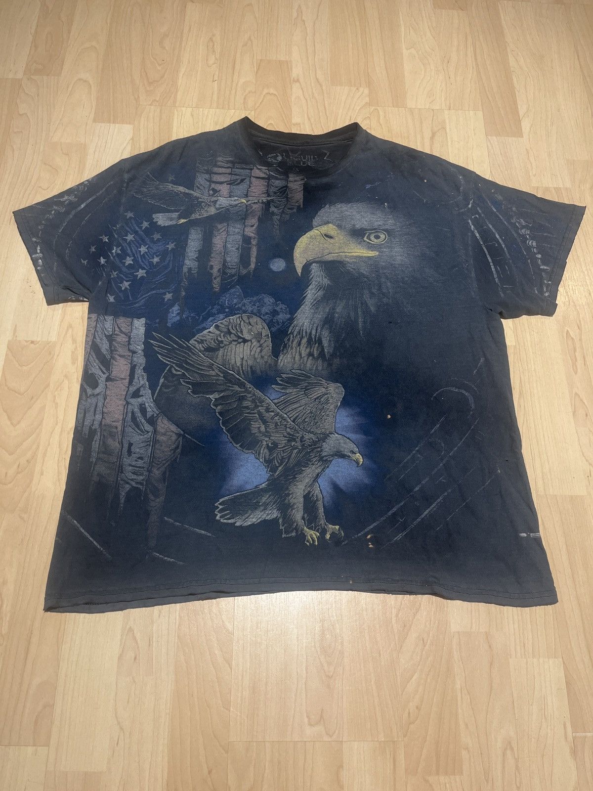 Liquid Blue × Vintage Vintage 90s faded AOP Liquid Blue Eagle Native American tee Size US XL / EU 56 / 4 - 3 Thumbnail