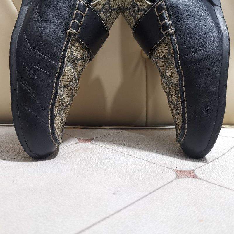 Gucci Gucci Blue GG Print Leather Loafers - Size US 11 / EU 44 - 3 Thumbnail