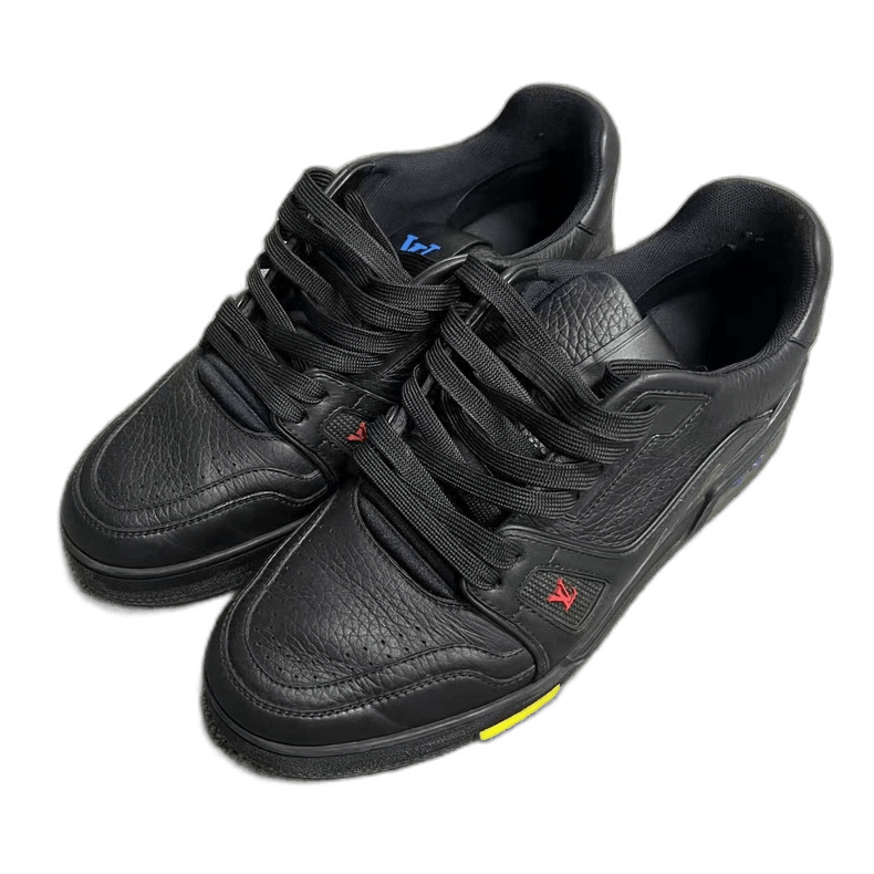 Louis Vuitton Louis Vuitton Black Leather Signature Fashion Sneakers Size US 6.5 / EU 39-40 - 1 Thumbnail