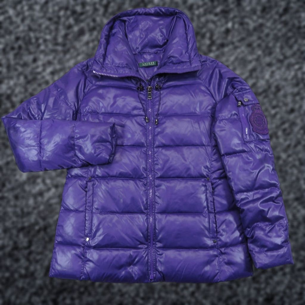 Ralph Lauren Ralph Lauren Jacket Womens Small Purple Puffer Down Fill Zip Polo Crest Patch Embroidered Zipper Pockets Size S / US 4 / IT 40 - 1 Thumbnail