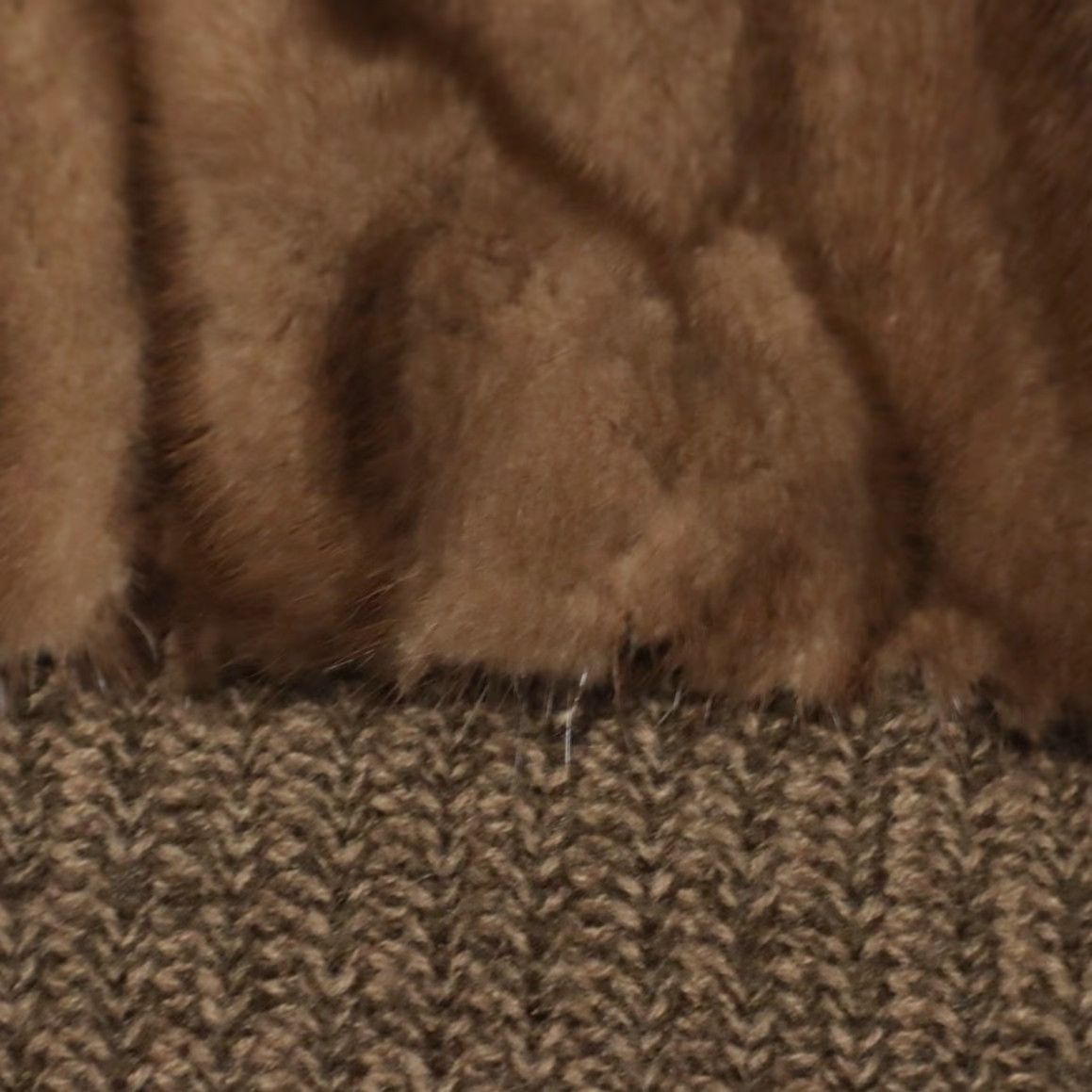 Vintage VTG Fulginiti Furs Mink Heavy Knit Jacket Brown Women's S Shirt Size S / US 4 / IT 40 - 8 Thumbnail