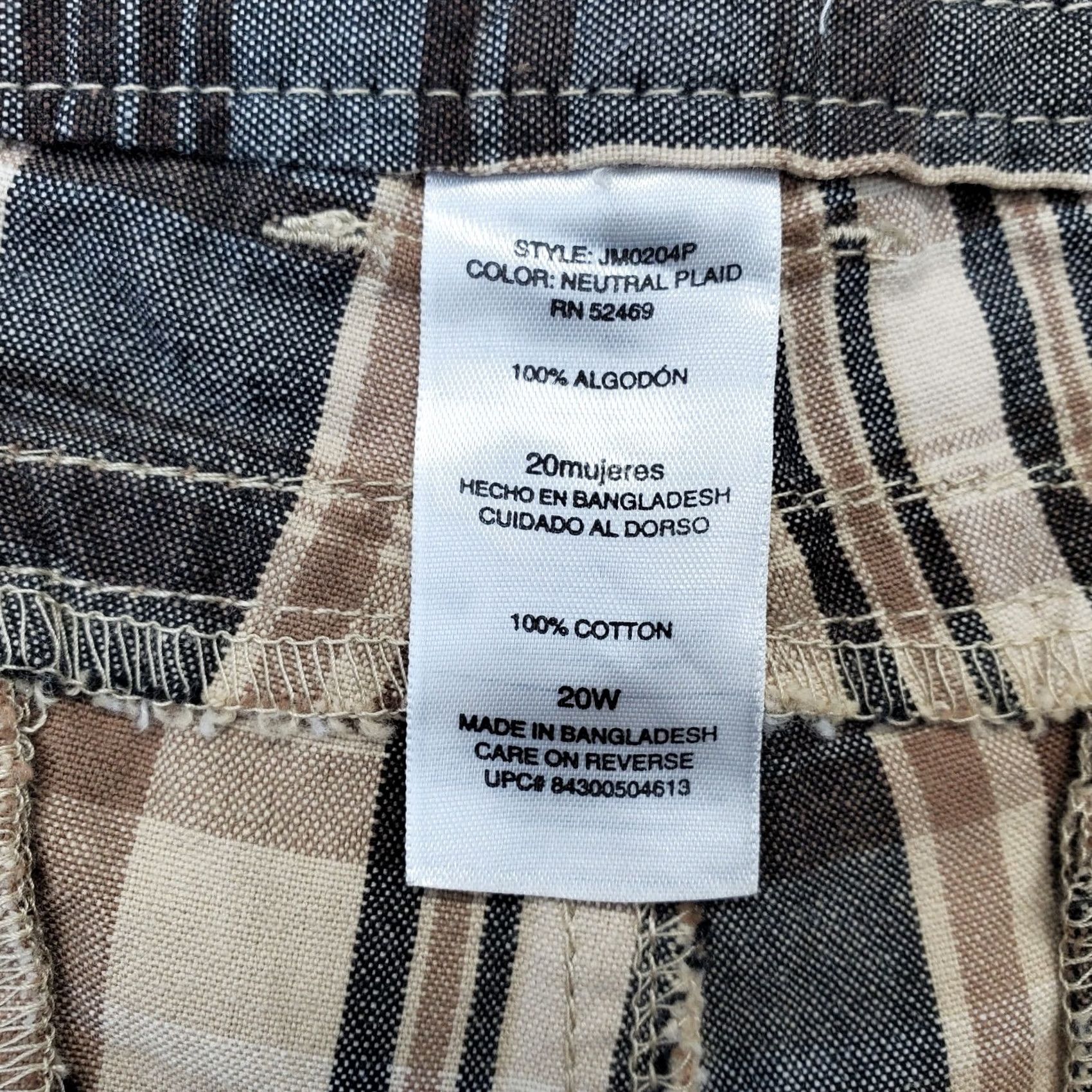 Vintage Just My Size Chino Shorts Womens 20W Multi Plaid Casual Flat Front Pockets 52469 Size 42" / US 20 - 7 Thumbnail