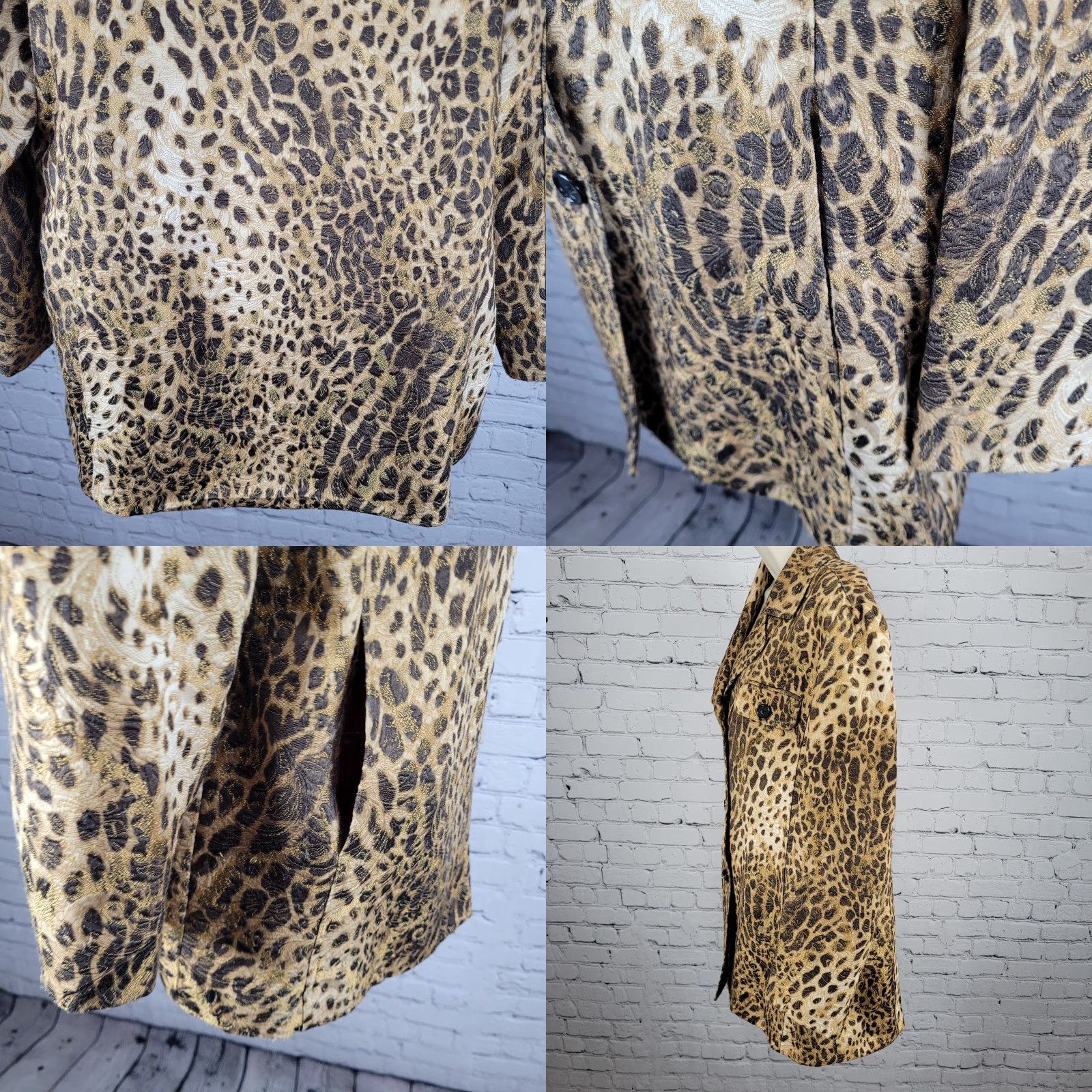 Vintage Chico's Leopard Buttoned Lightweight Lined Jacket 2 US 12 Women Medium? Size XS / US 0-2 / IT 36-38 - 9 Thumbnail