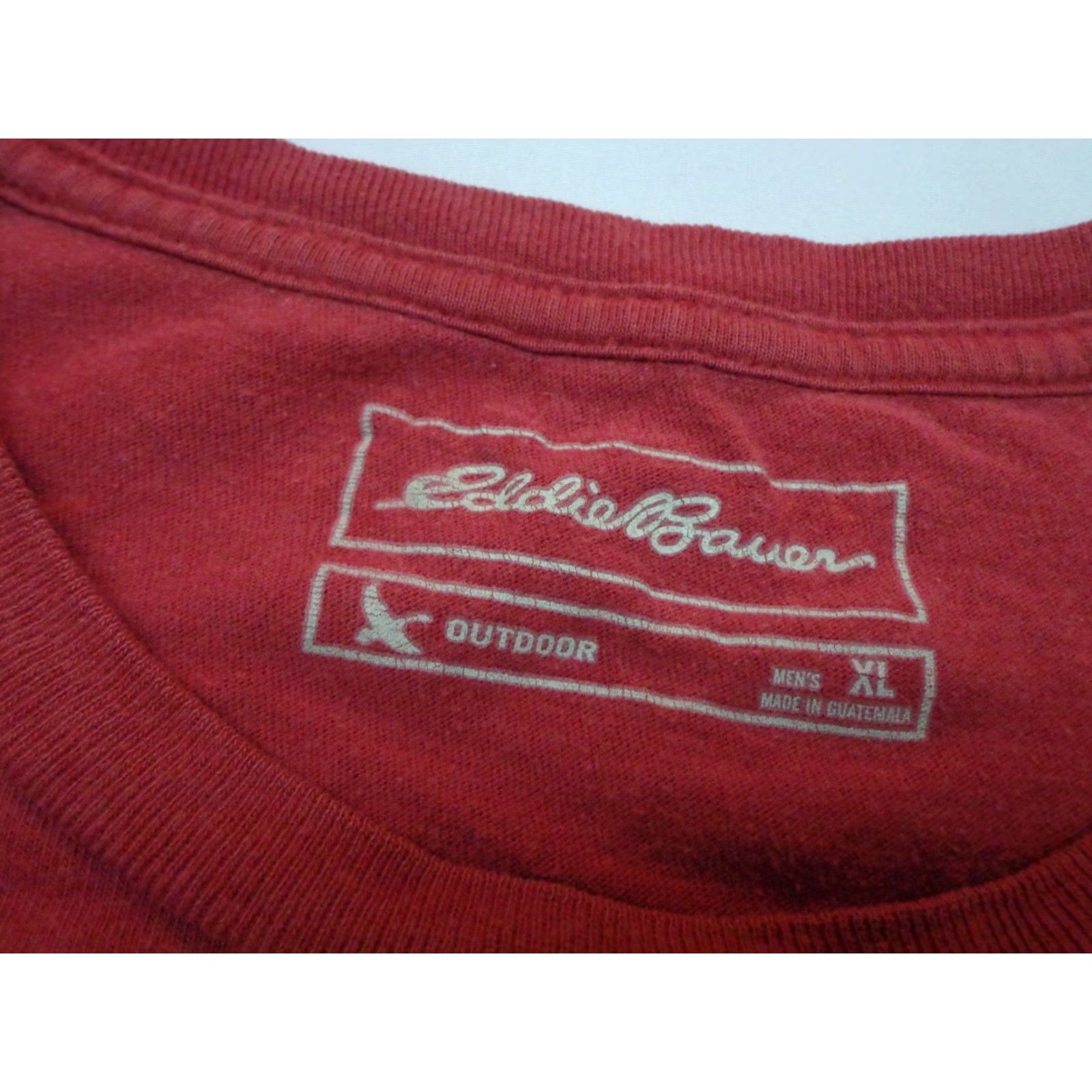 Eddie Bauer Eddie Bauer T-Shirt Eddie Bauer Long Cold Adventure With Big Warm Fire Red XL Men Crew Neck Short Sleeve Logo Solid Cotton Regular Size XL Size US XL / EU 56 / 4 - 5 Thumbnail