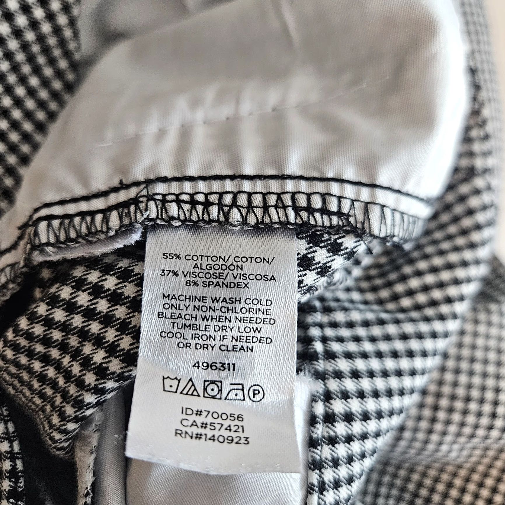 Loft Ann Taylor LOFT Womens Ankle Pants Sz 14 Black White Gingham High Rise Size 36" / US 14 / IT 50 - 6 Thumbnail