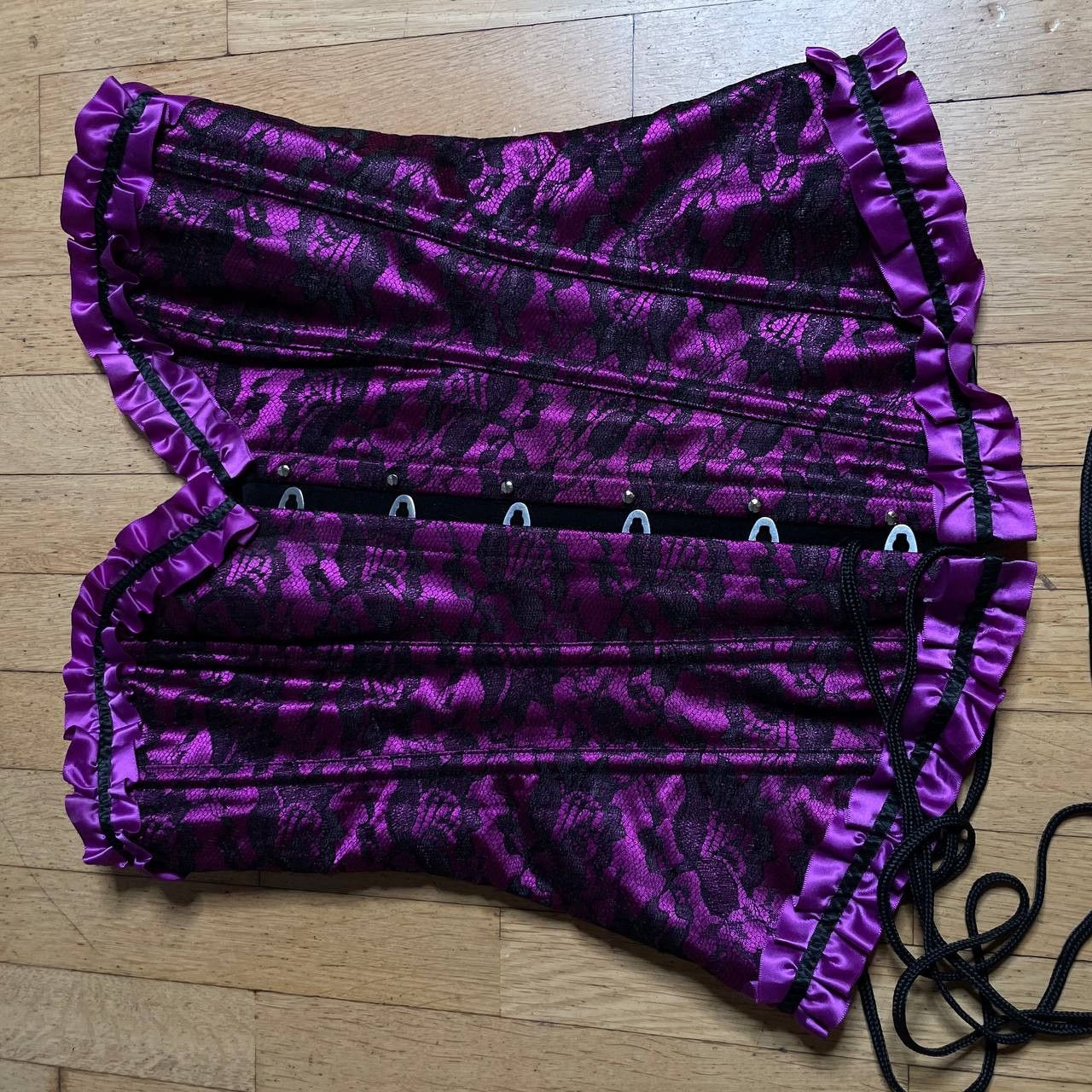 Other Satin Corset by POIZEN INDUSTRIAL lace and a ribbon Size ONE SIZE - 4 Thumbnail