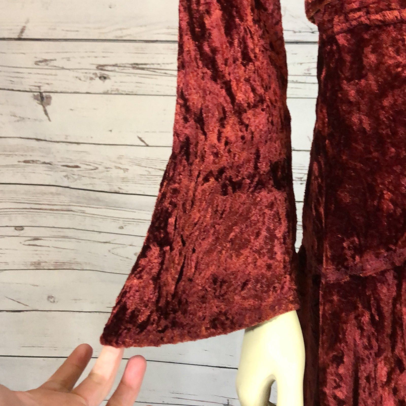 Vintage Vtg Kaush Collections Crushed Velvet wrap high low top med Size M / US 6-8 / IT 42-44 - 10 Thumbnail