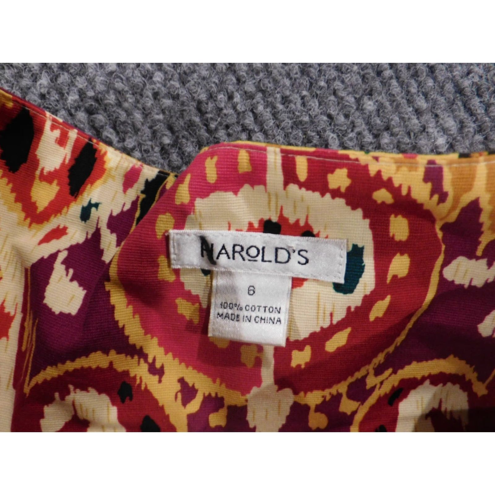 Vintage Harold's Womens Skirt 6 Red A-Line Zip Ruffles stretch Knee Length Cotton Knit Casual Modern 6 Regular Womens Size 28" / US 6 / IT 42 - 7 Thumbnail