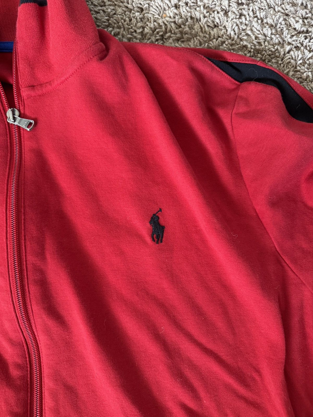 Polo Ralph Lauren Polo Ralph Lauren red black stripes full zip cotton jacket Size US XL / EU 56 / 4 - 3 Thumbnail