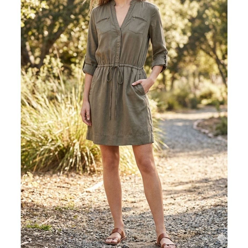 Diane von Furstenberg Diane von Furstenberg DVF Green Cupro Shirt Dress Size 2 Size XS / US 0-2 / IT 36-38 - 6 Thumbnail