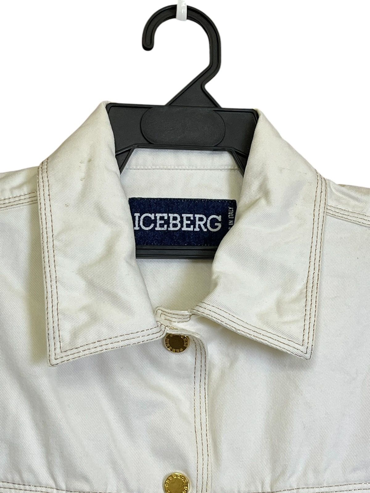 Iceberg VINTAGE 1992 ICEBERG STUDDED LOGO/BELT TRUCKER DENIM JACKET Size US L / EU 52-54 / 3 - 6 Thumbnail