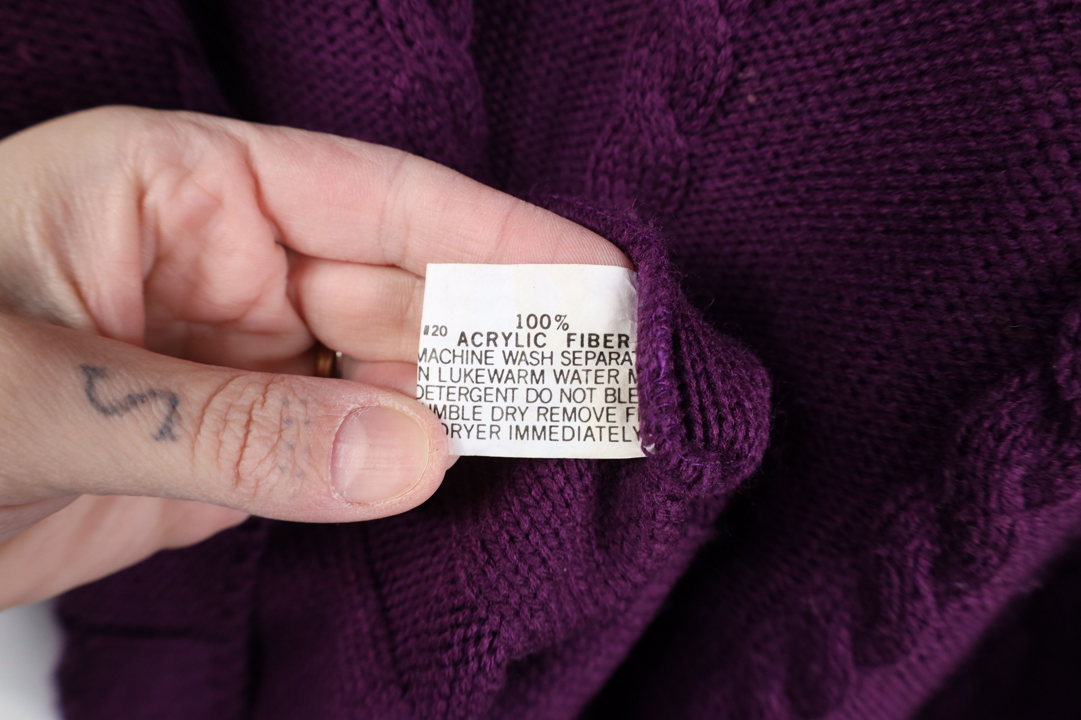 Vintage Vintage 90s Streetwear Cable Crewneck Sweater Purple USA Size XL / US 12-14 / IT 48-50 - 7 Thumbnail
