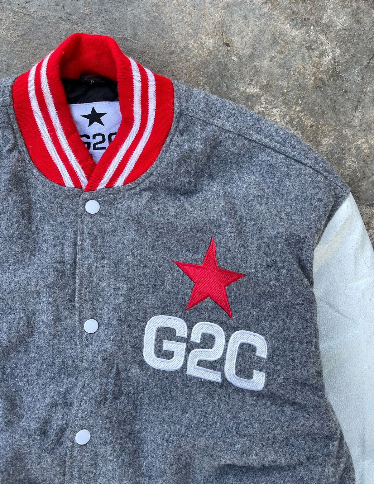 Hysteric Glamour × Japanese Brand × Vintage 🔥Vintage G2C by Andrew Donahue Leather Sleeve Varsity Jacket Size US XXL / EU 58 / 5 - 6 Thumbnail