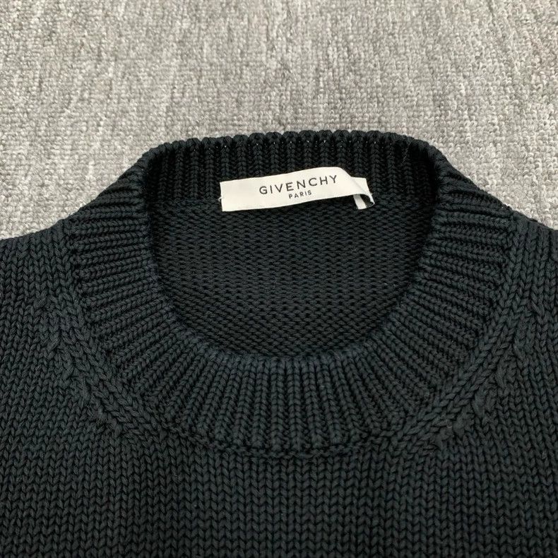 Givenchy Givenchy Black Destruction Big Logo Knit Sweater / XL Size US XL / EU 56 / 4 - 3 Thumbnail