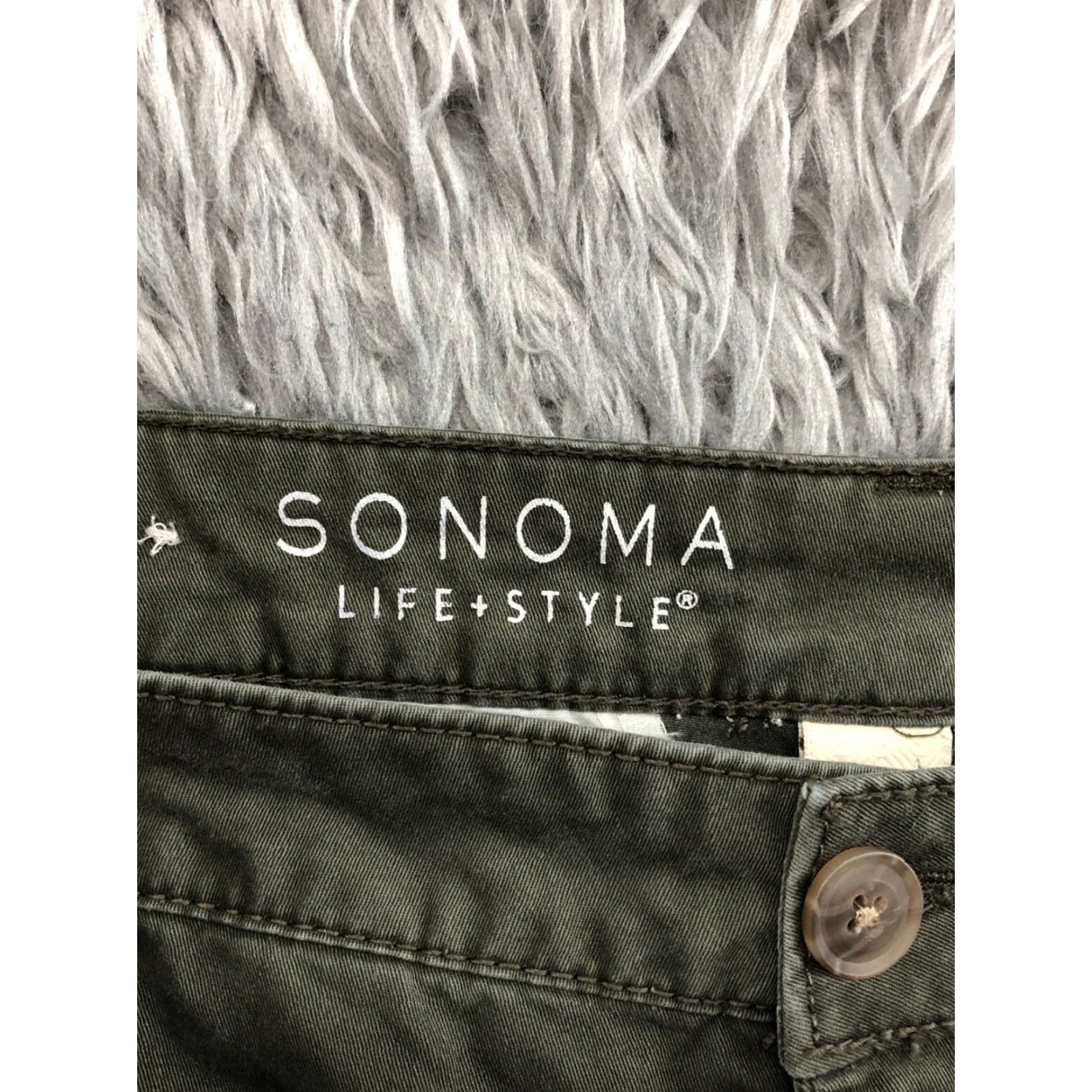 Vintage Sonoma Chino Shorts Womens Size 12 Mid Rise Medium Wash Green 5-Pocket Design Denim Cotton Regular Size 34" / US 12 / IT 48 - 6 Thumbnail