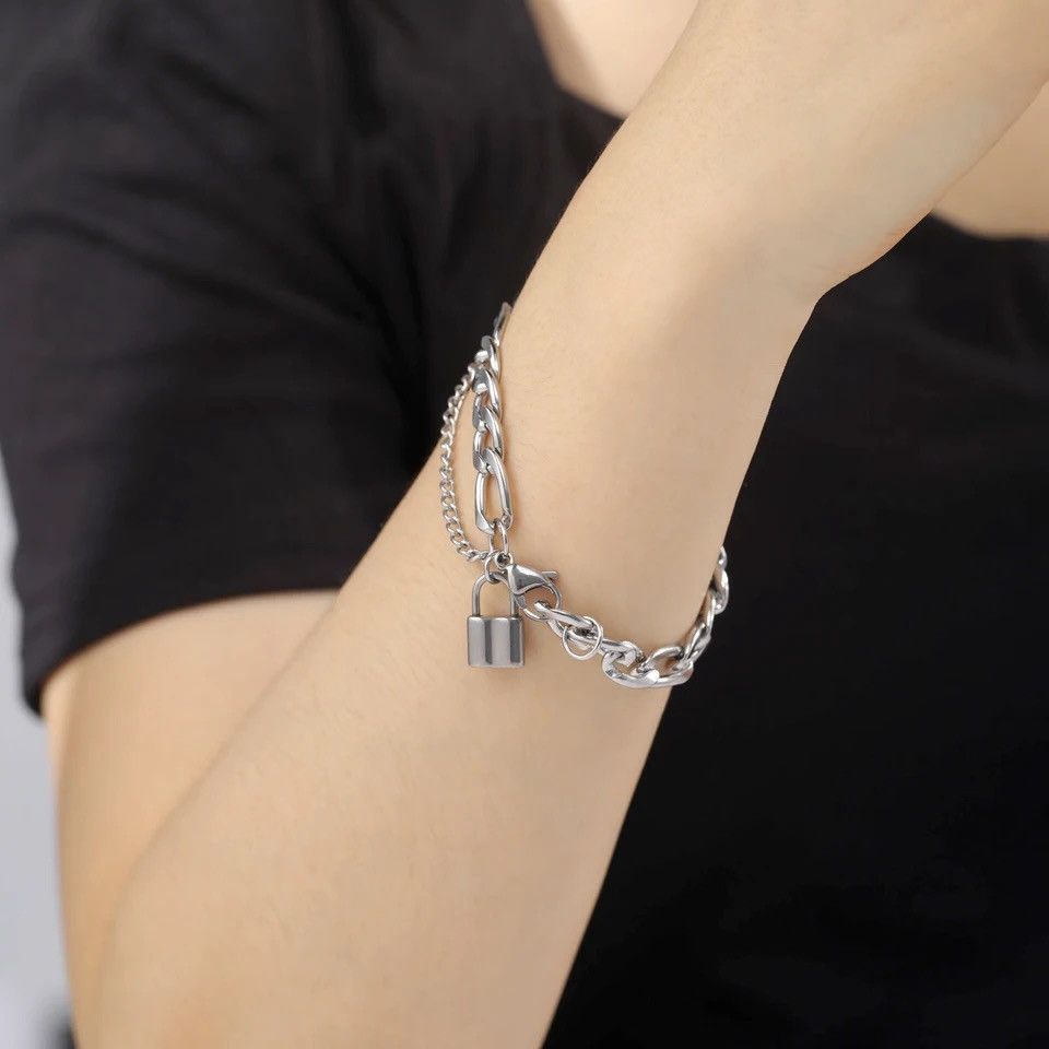 Jewelry Creative Double Layer Cuban Chain Bracelet Size ONE SIZE - 5 Thumbnail