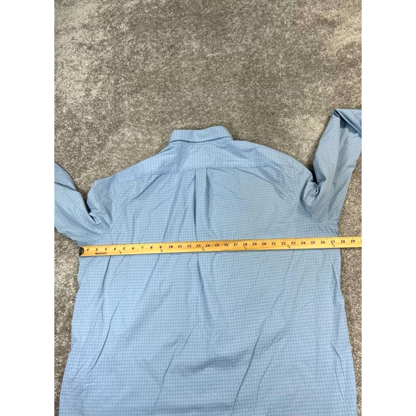 Vineyard Vines Vineyard Vines Button-Up Shirt Mens 2XL Blue Check Nylon Regular Collared Long Sleeve Shirt Mens Blue Check Up 2XL Size US XXL / EU 58 / 5 - 6 Thumbnail